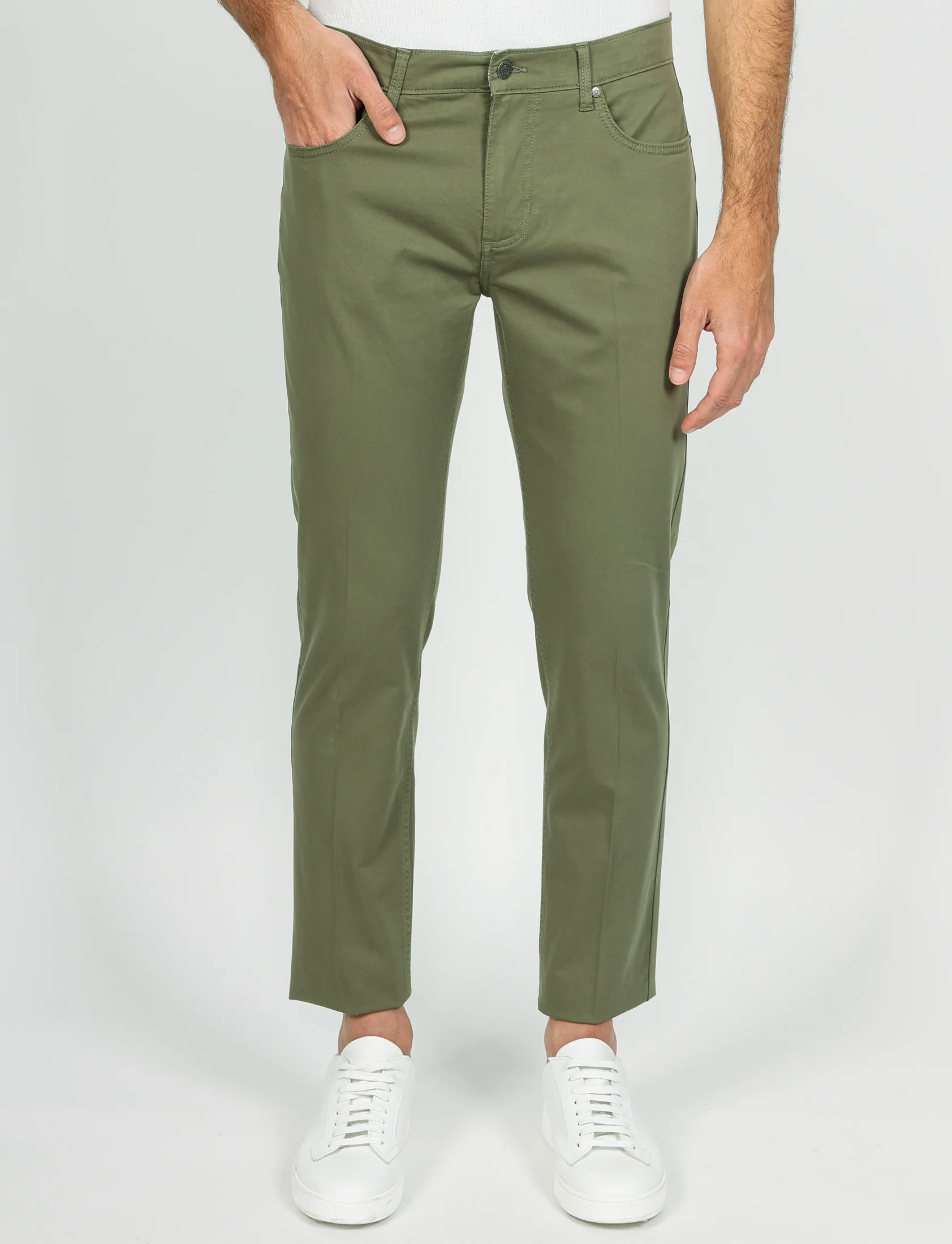 Pantaloni cinque tasche in raso di cotone - Image 11