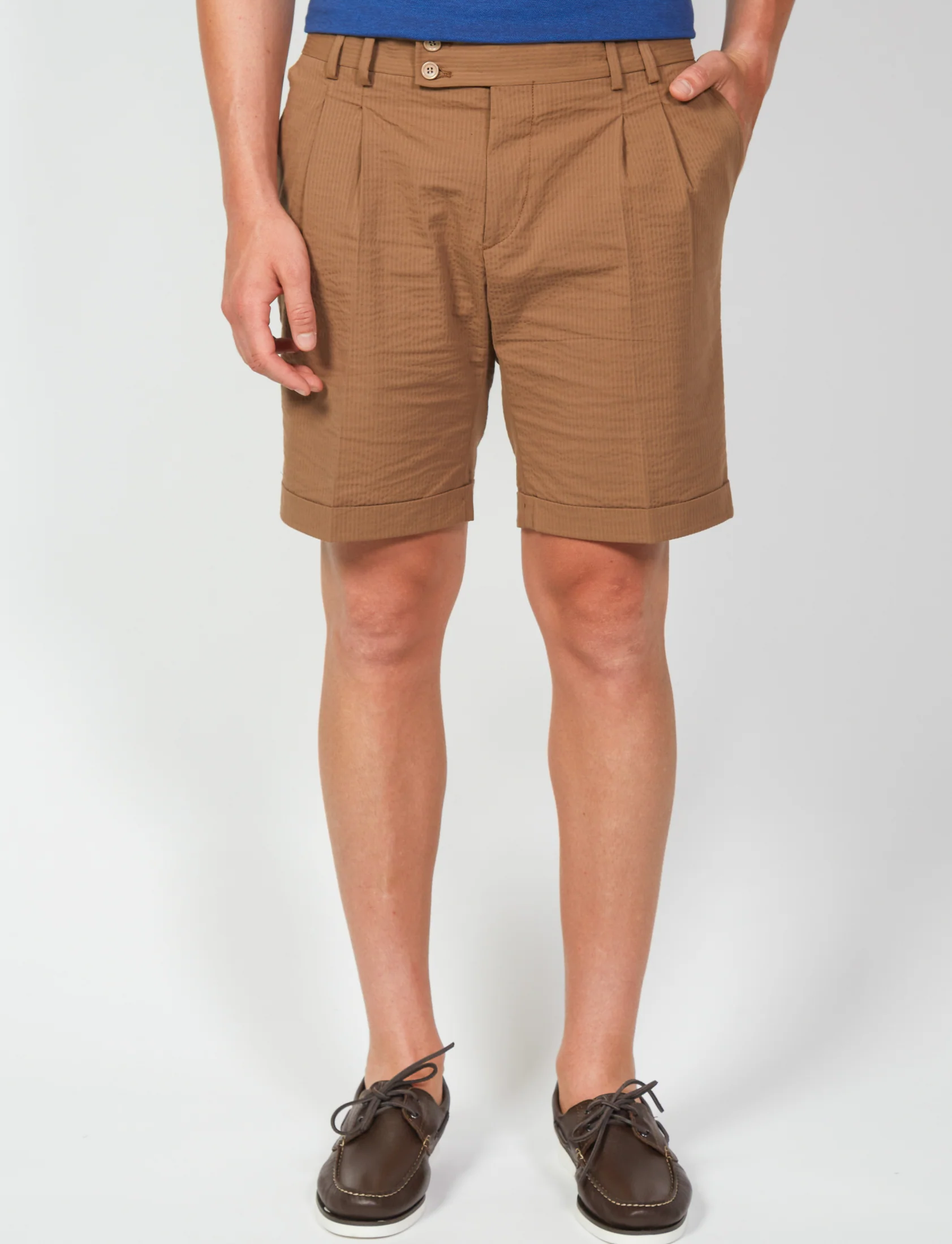 Bermuda in cotone goffrato con pinces - Image 6