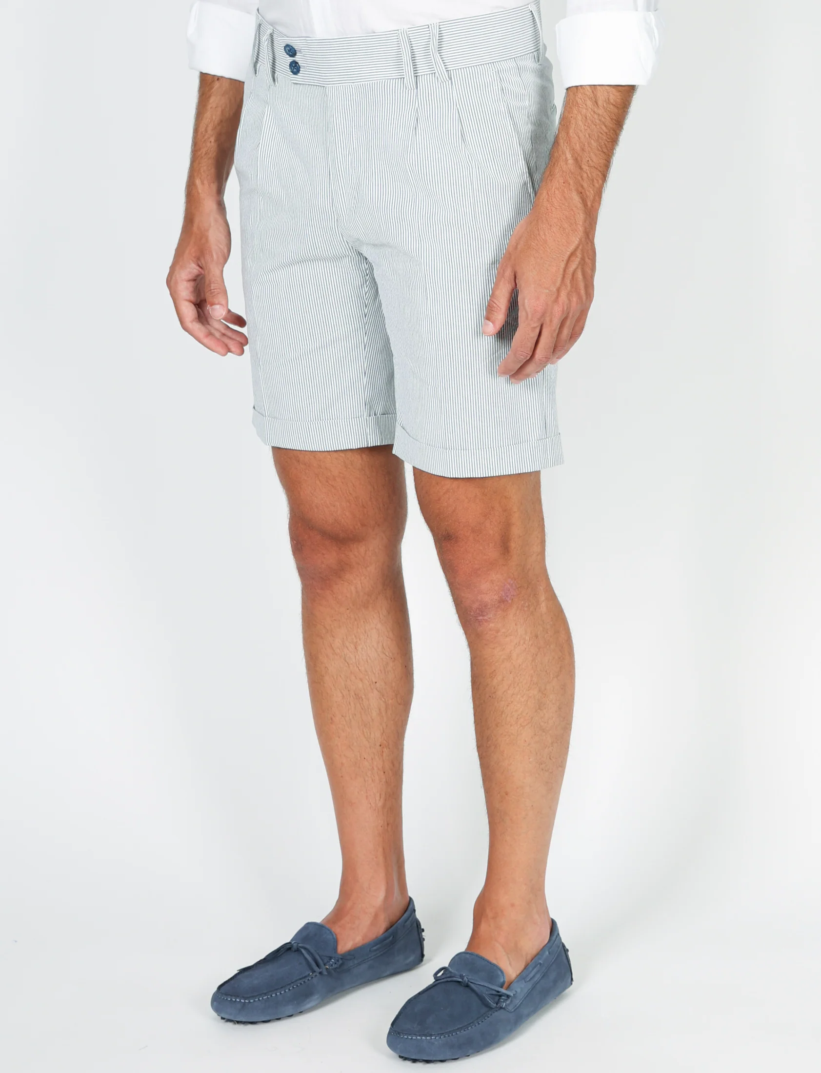 Bermuda a righe in cotone goffrato - Image 6