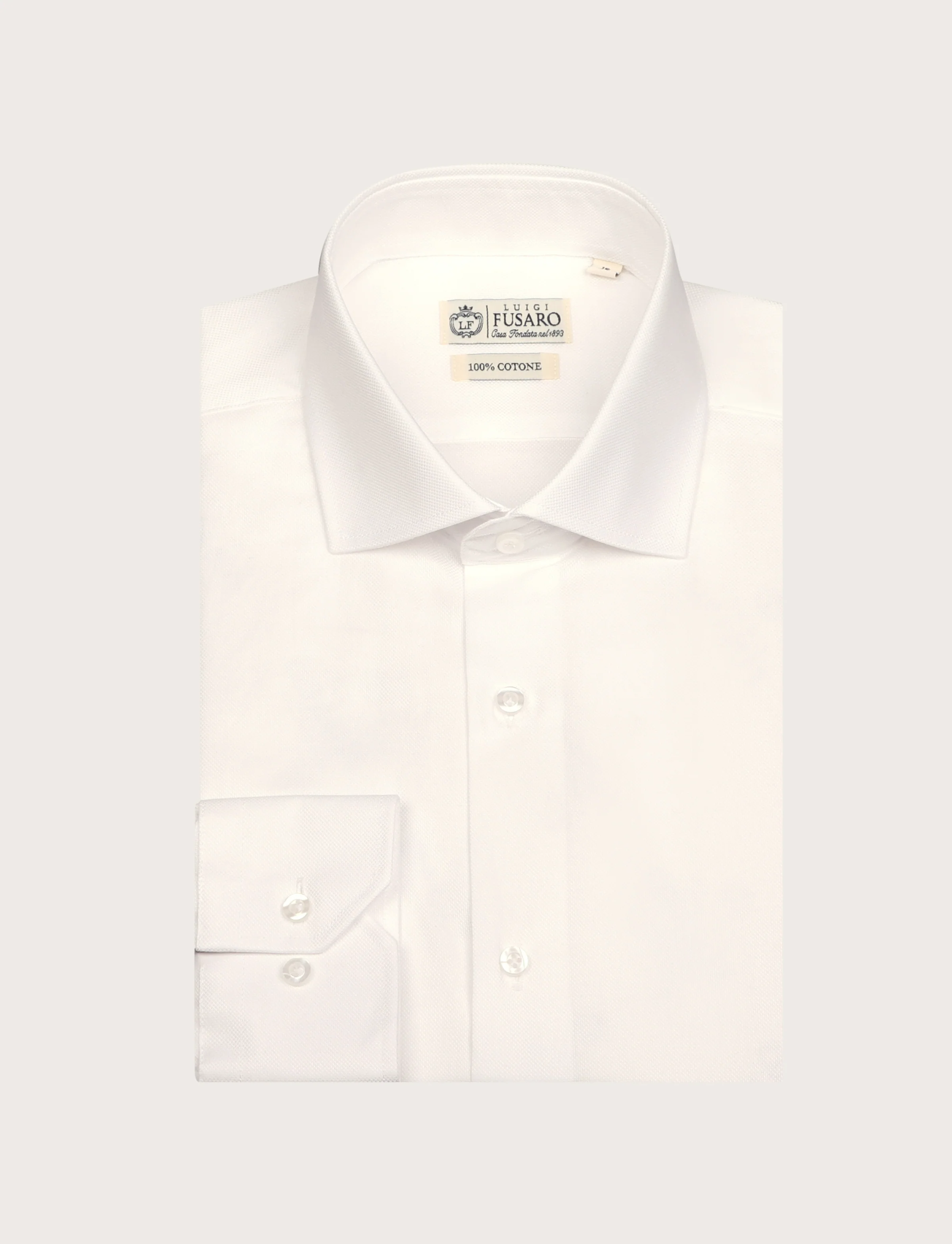 Camicia in cotone operato bicolore - Image 4