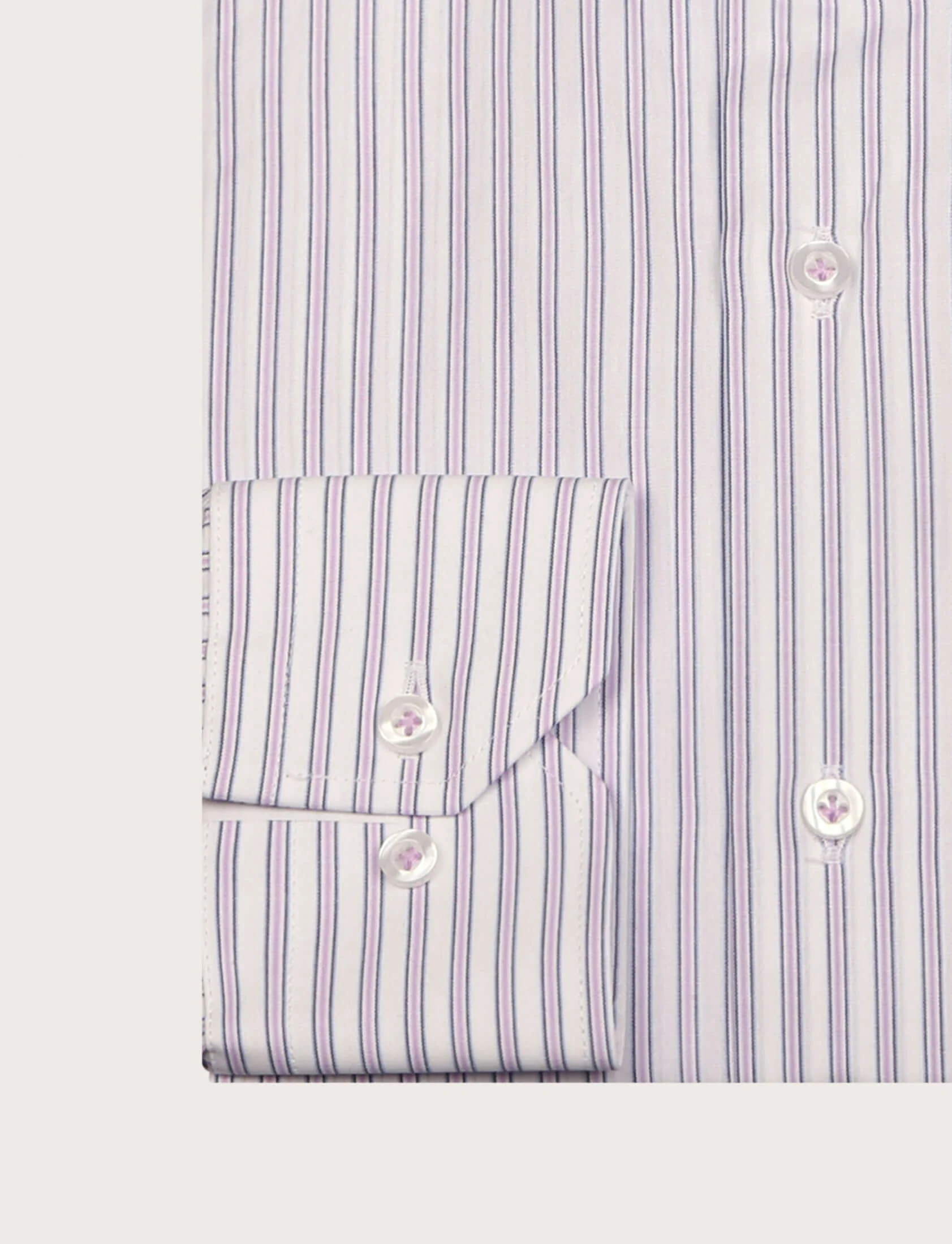 Camicia in cotone a righe medie bicolore - Image 6