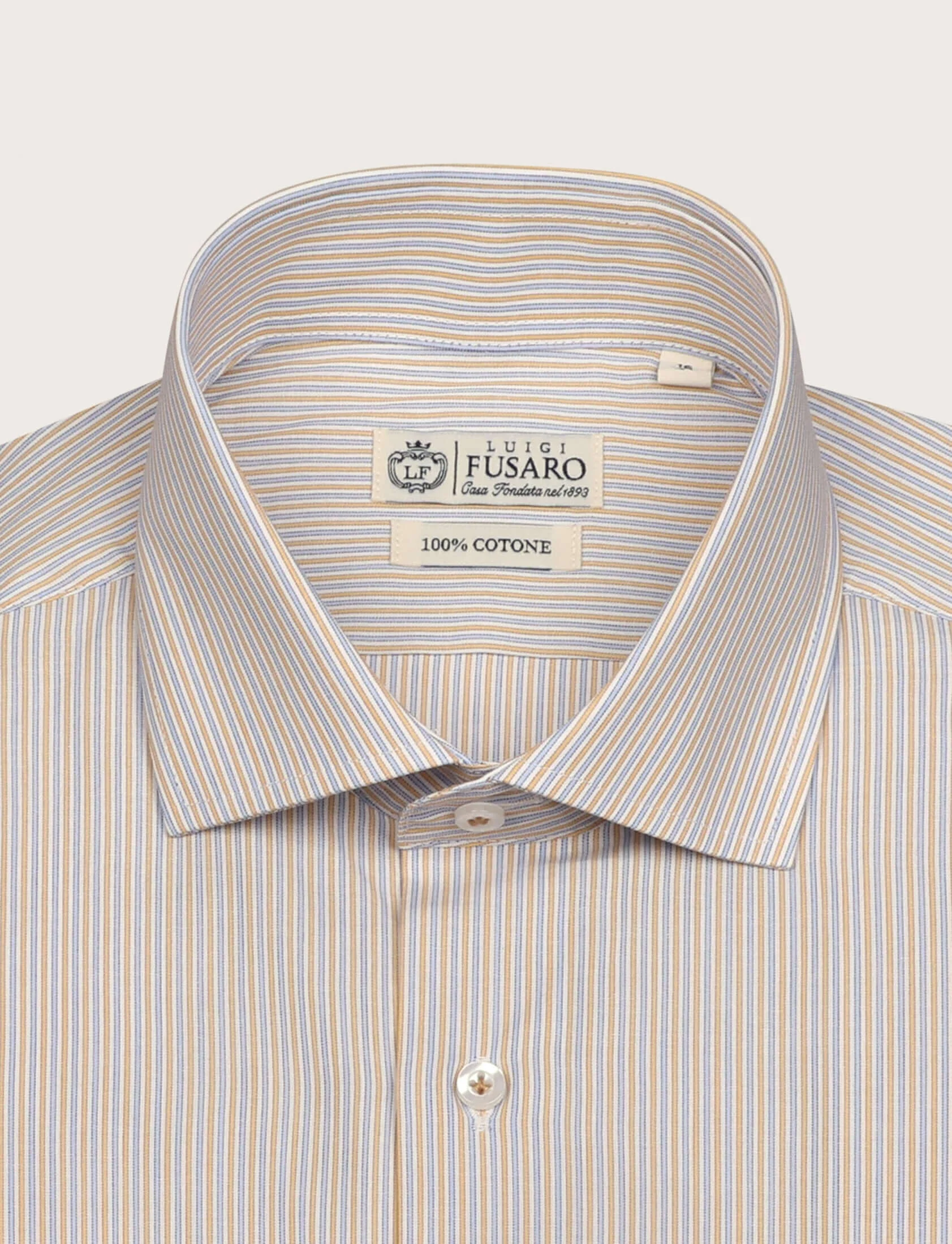 Camicia in cotone a righe sottili bicolore - Image 5
