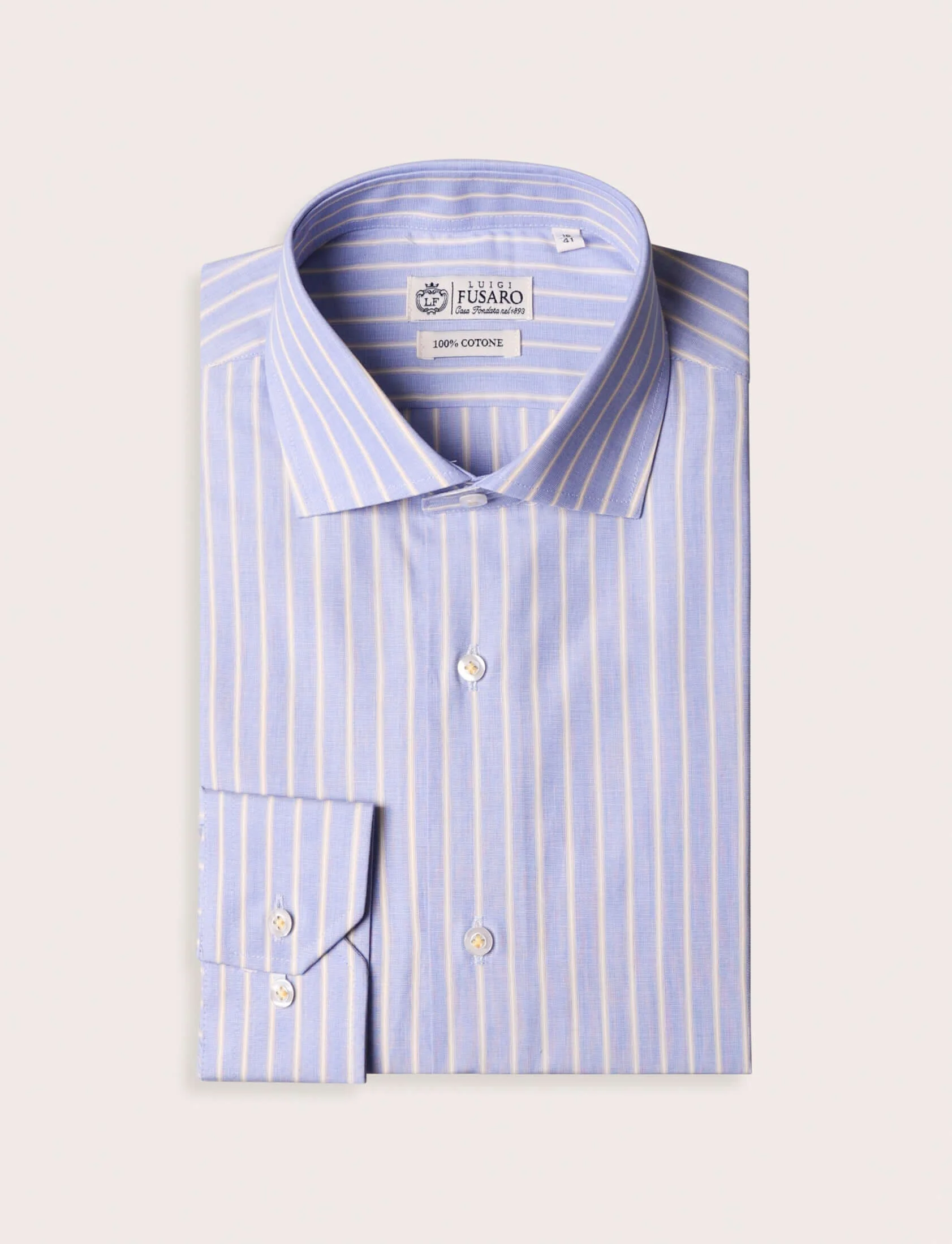 Camicia in cotone a righe verticali - Image 4