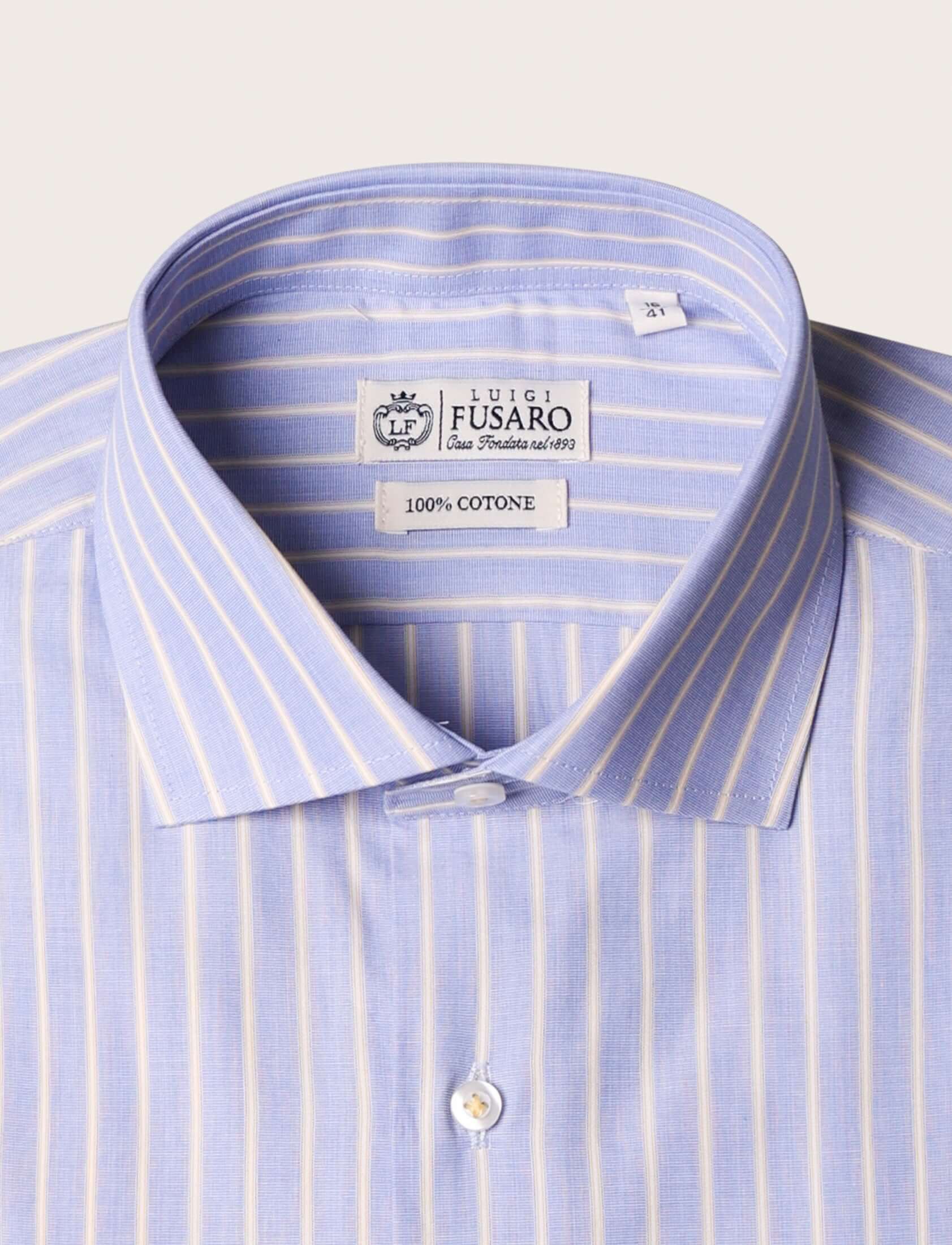 Camicia in cotone a righe verticali - Image 5