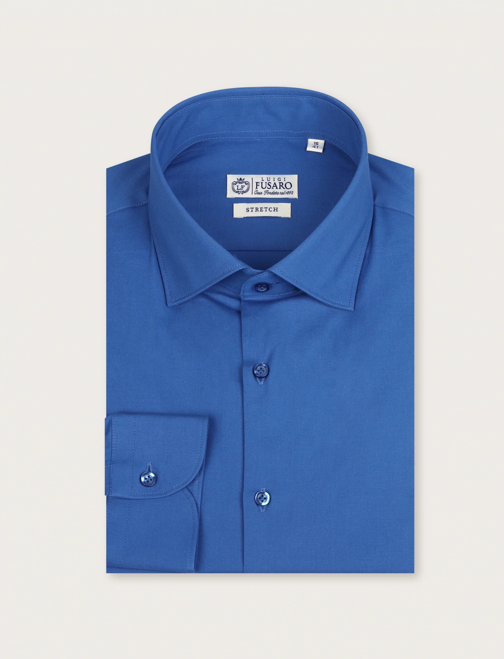Camicia in cotone stretch tinta unita - Image 10