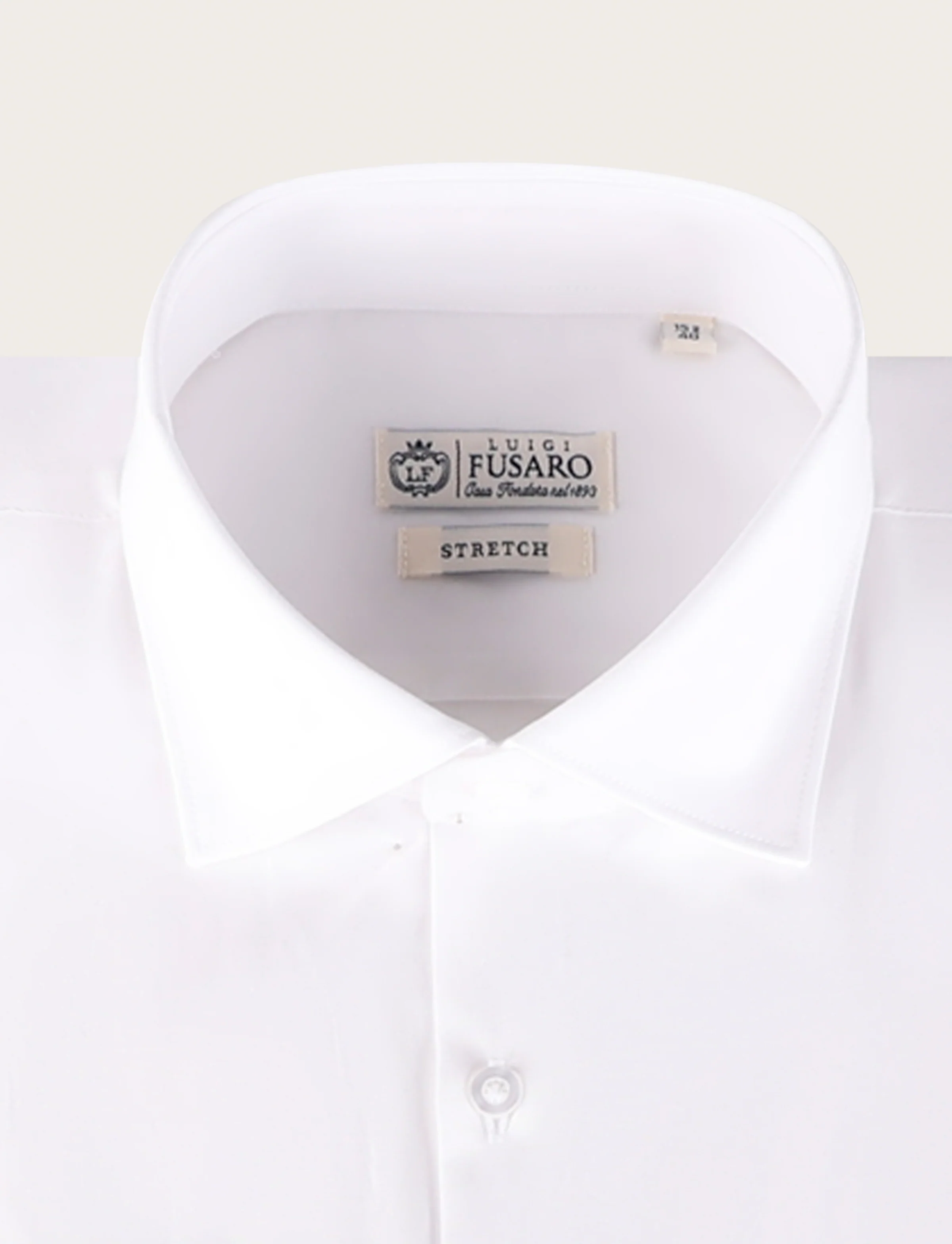 Camicia in cotone stretch tinta unita - Image 2