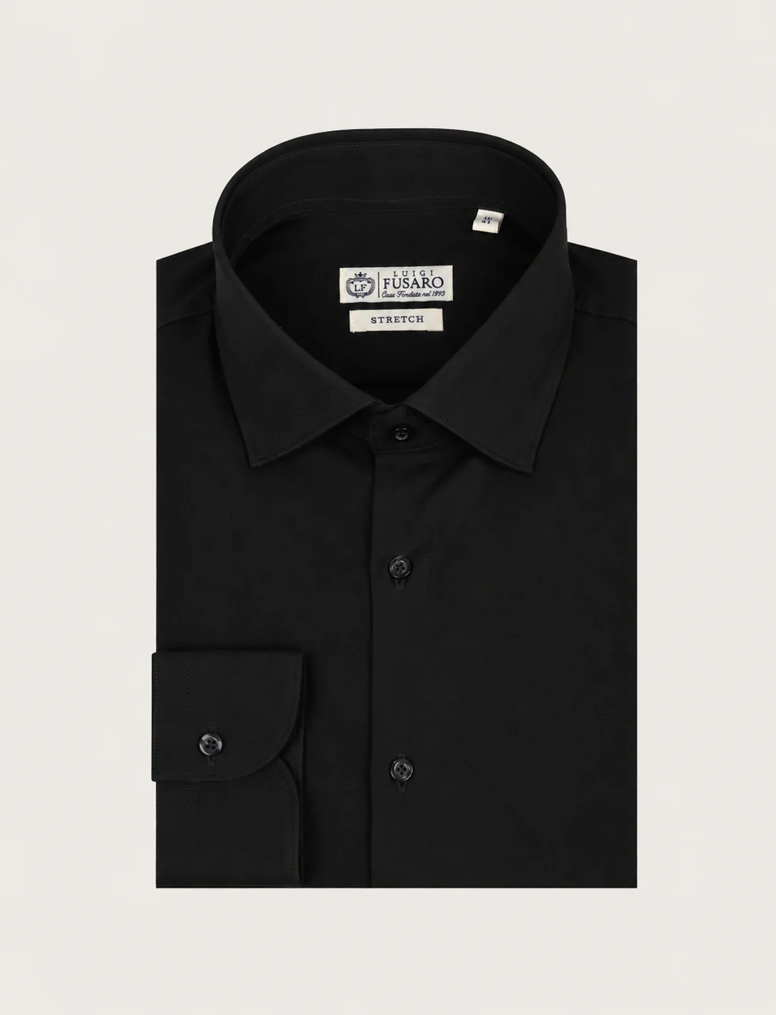 Camicia in cotone stretch tinta unita - Image 4