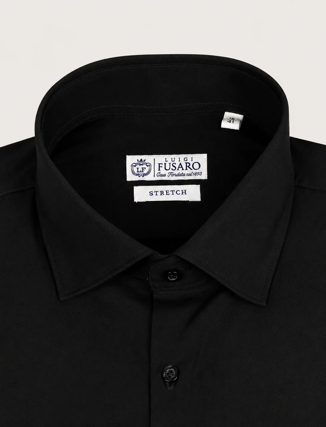 Camicia in cotone stretch tinta unita - Image 5