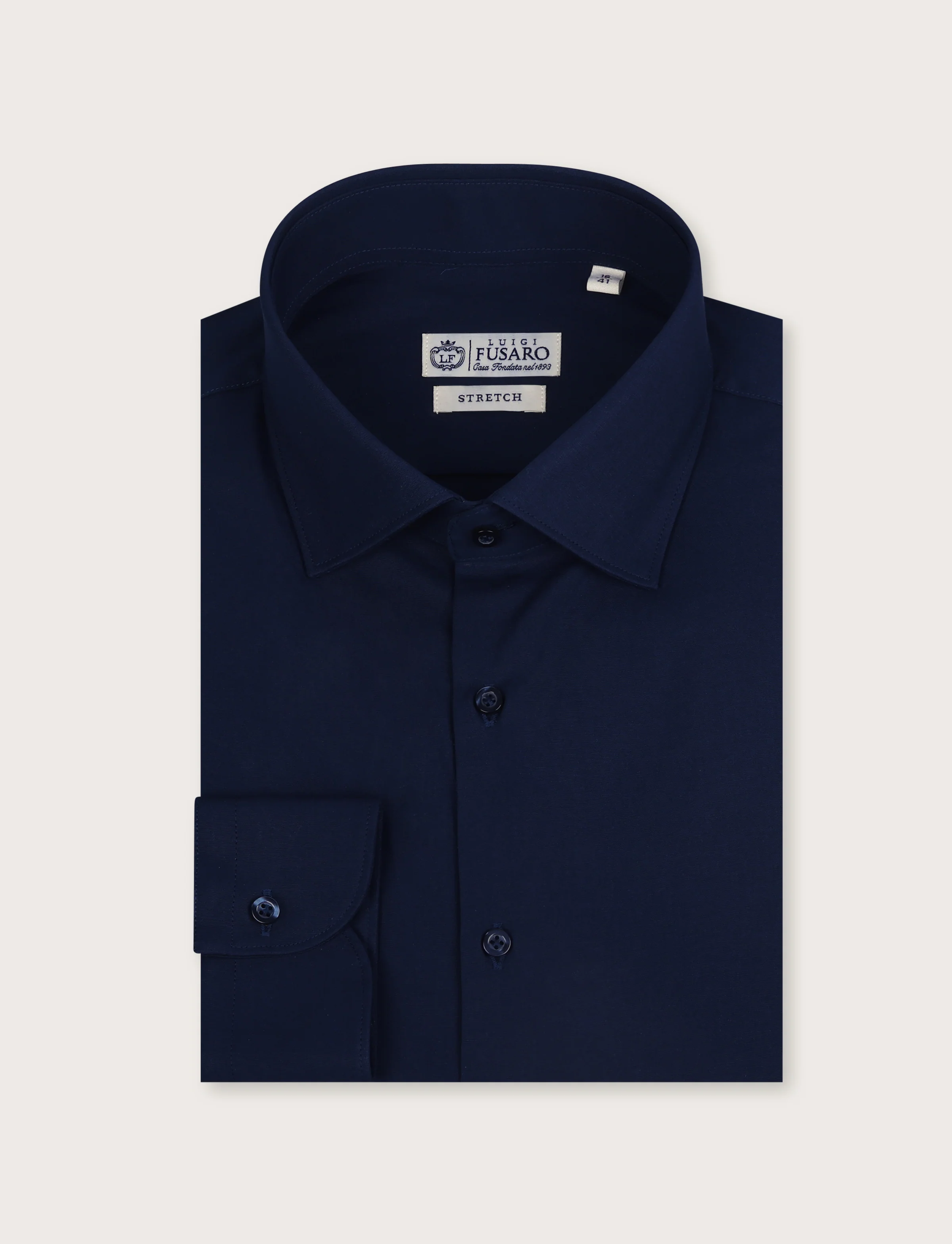 Camicia in cotone stretch tinta unita - Image 7