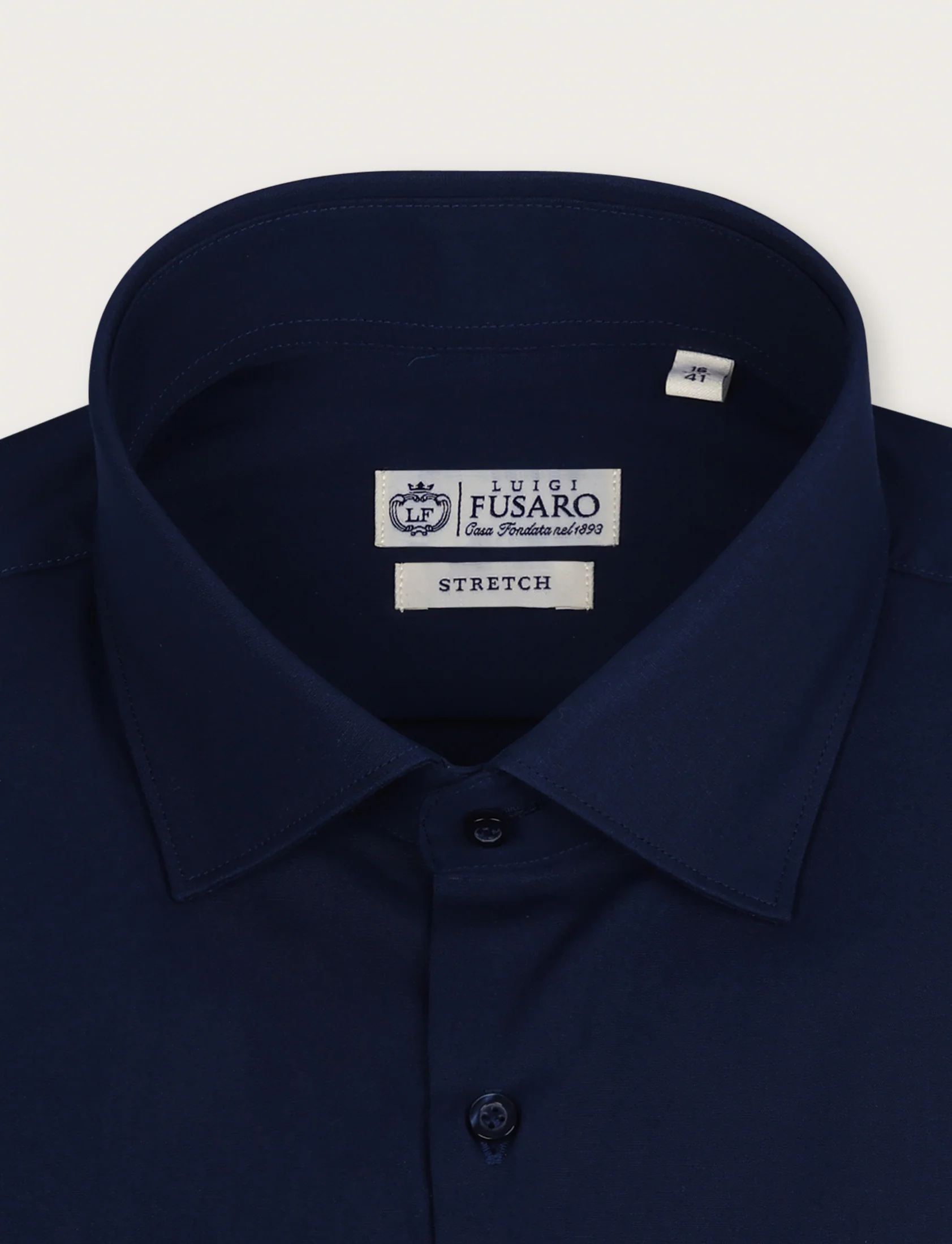 Camicia in cotone stretch tinta unita - Image 8