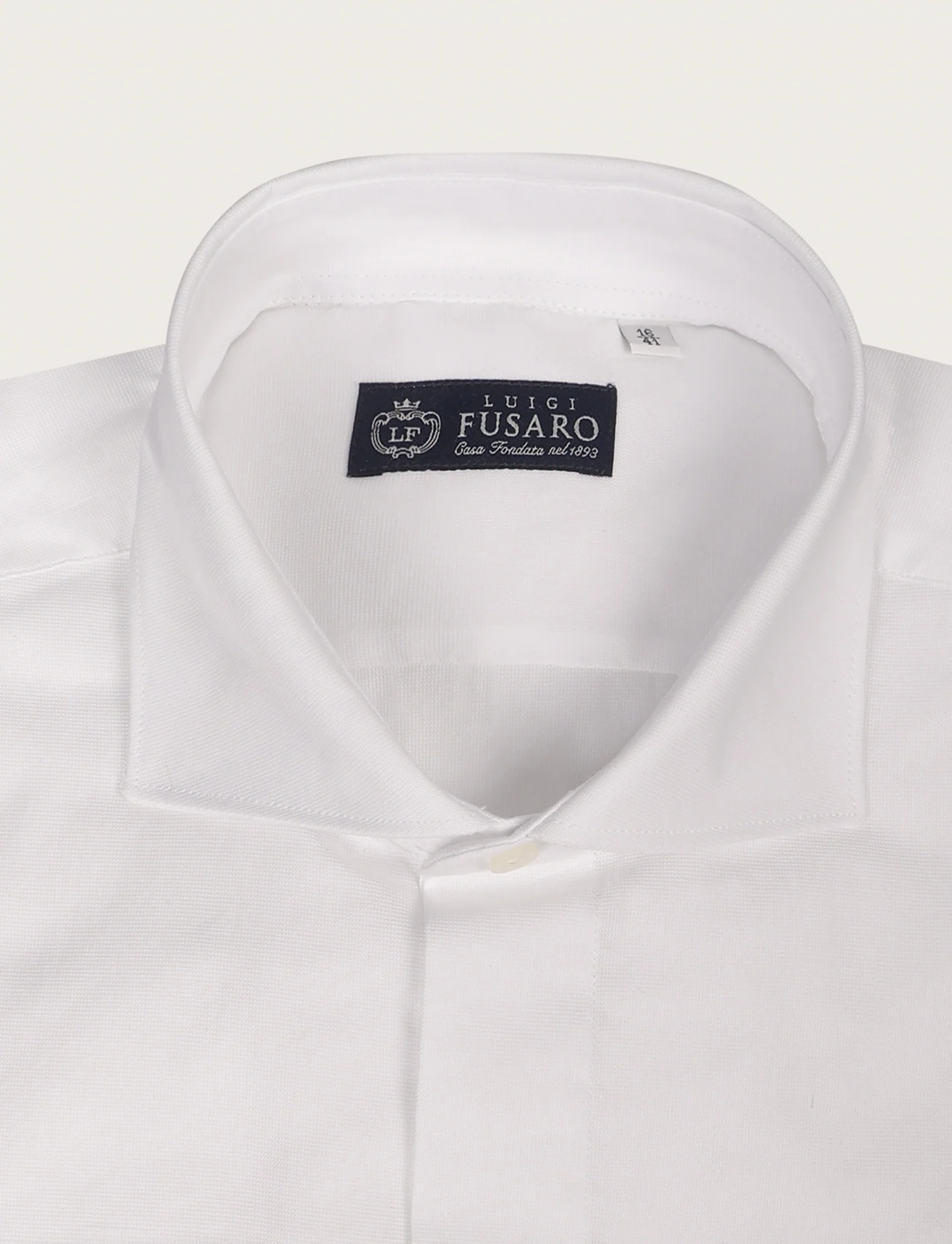 Camicia bianca  in cotone fil à fil polso gemelli - Image 2