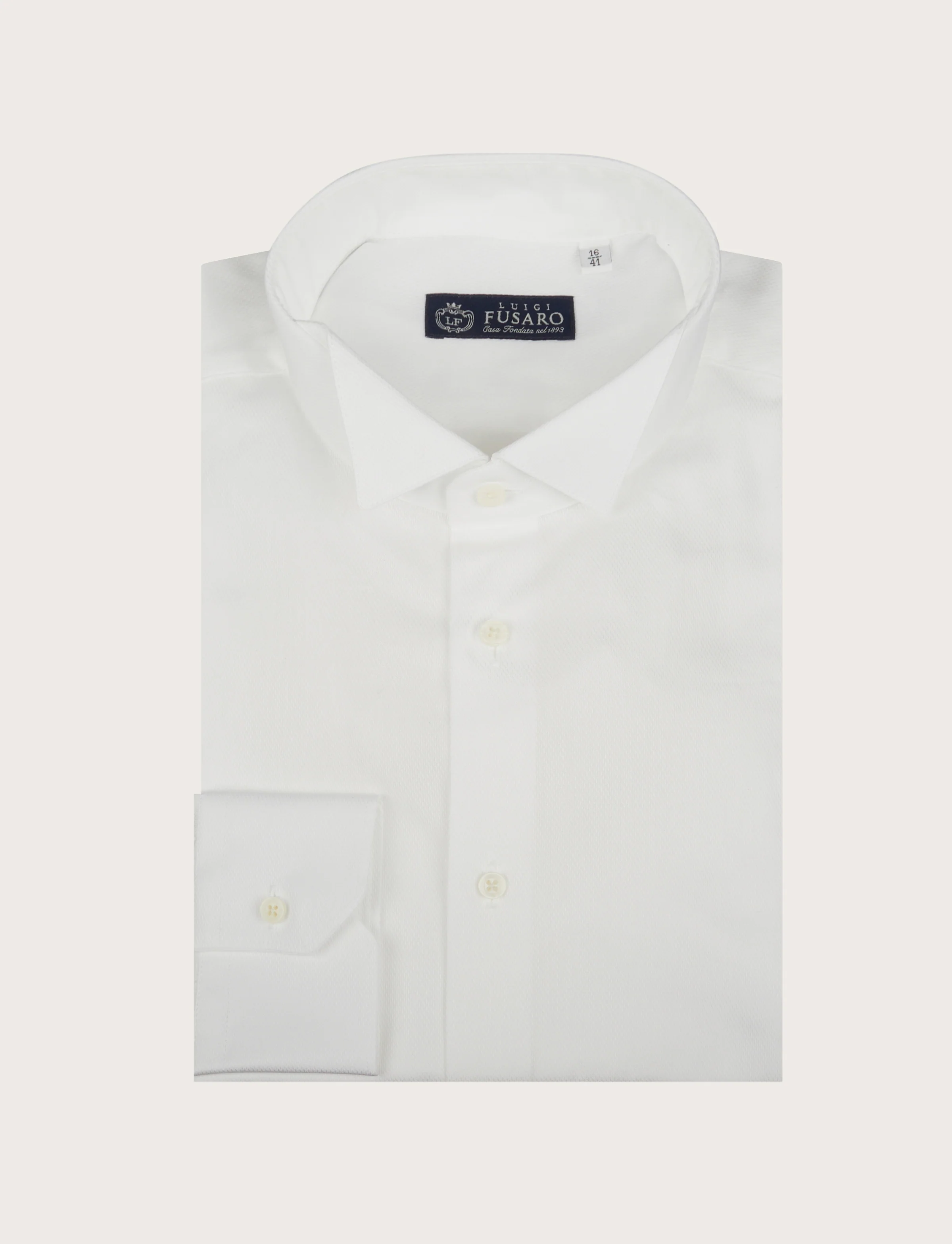 Camicia con colletto diplomatico in cotone operato