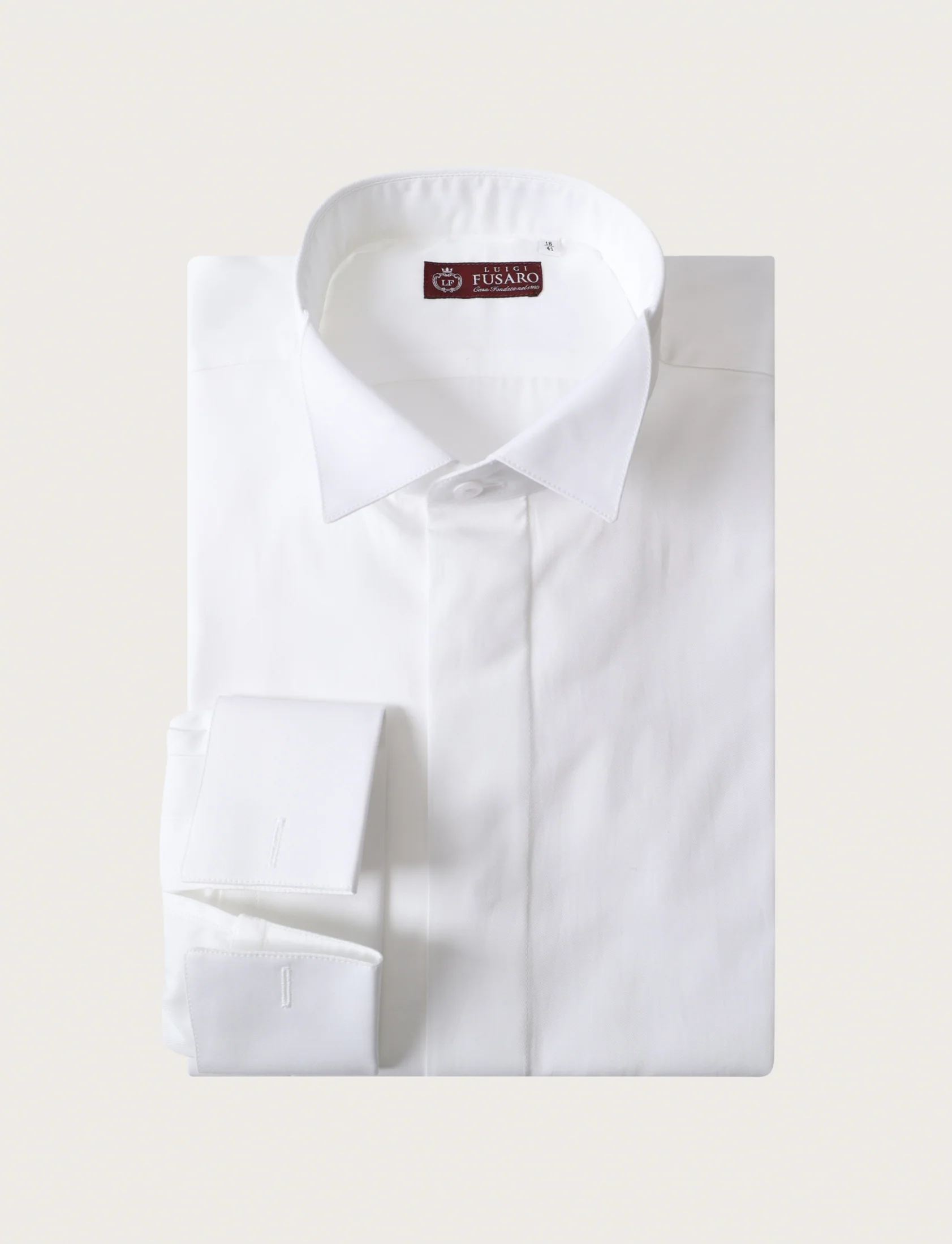Camicia con polsino per gemelli in twill