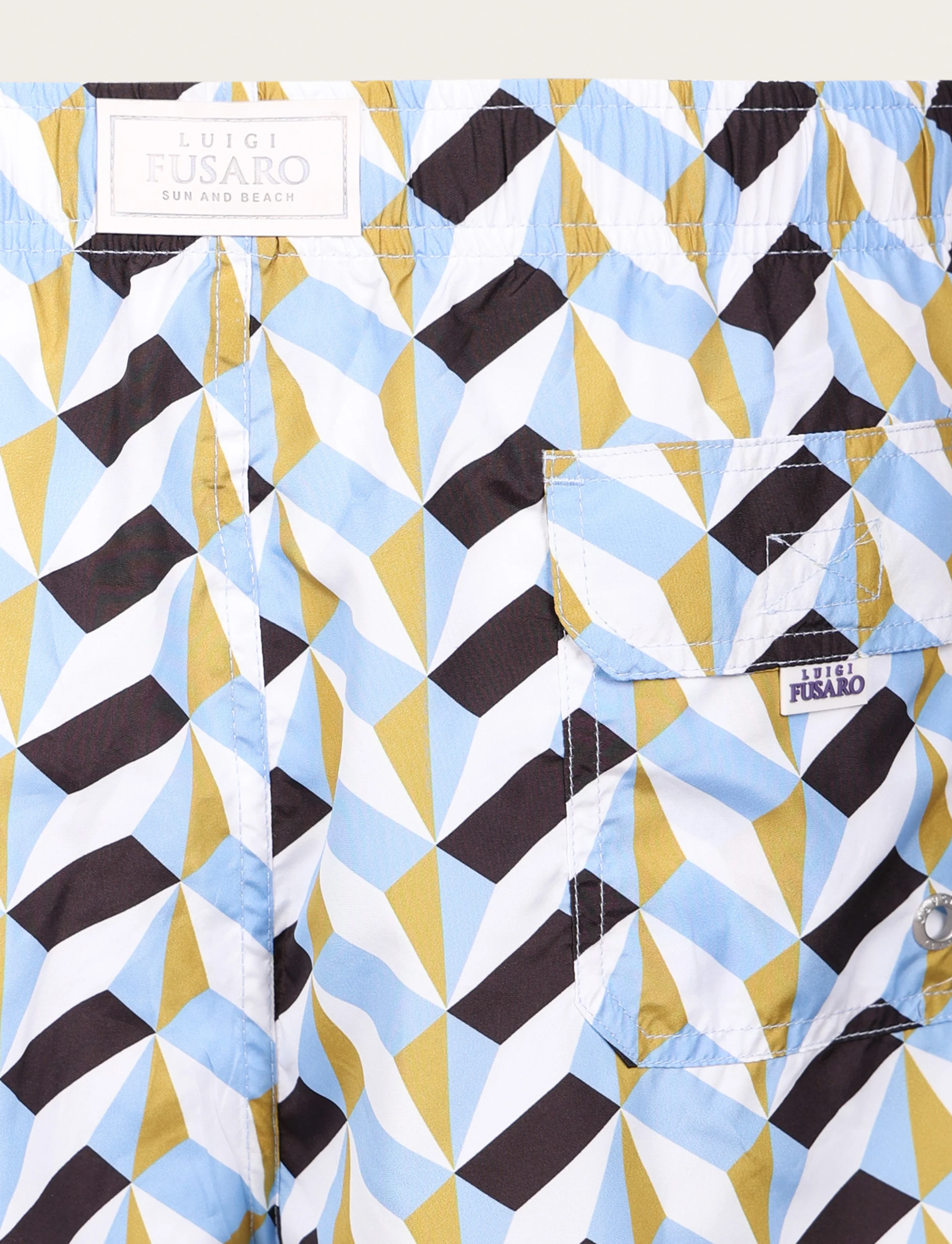 Costume da bagno fantasia geometrica celeste - Image 3