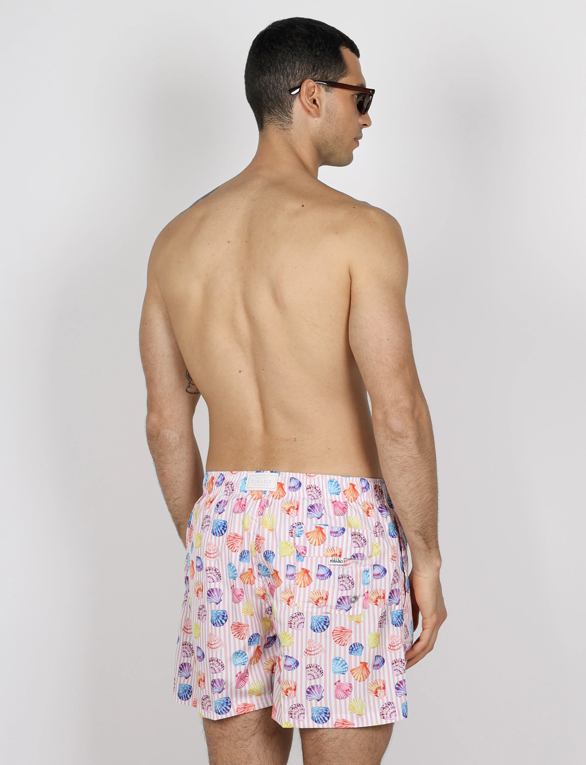 Costume da bagno conchiglie e righe rosa - Image 2