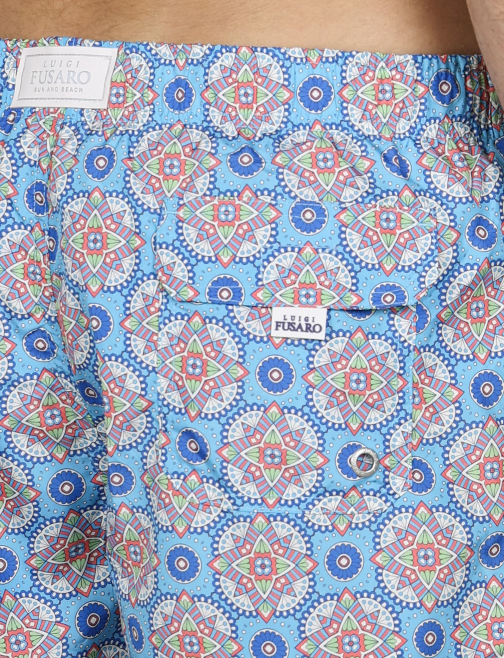 Costume da bagno fantasia geometrica celeste - Image 3