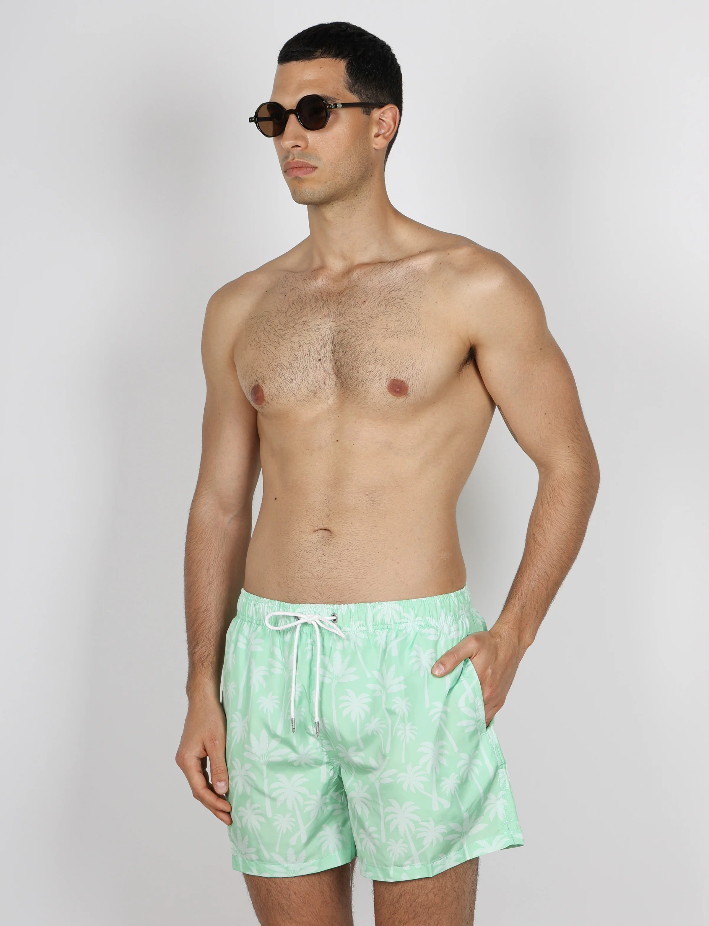 Costume da bagno fantasia palme tropicali