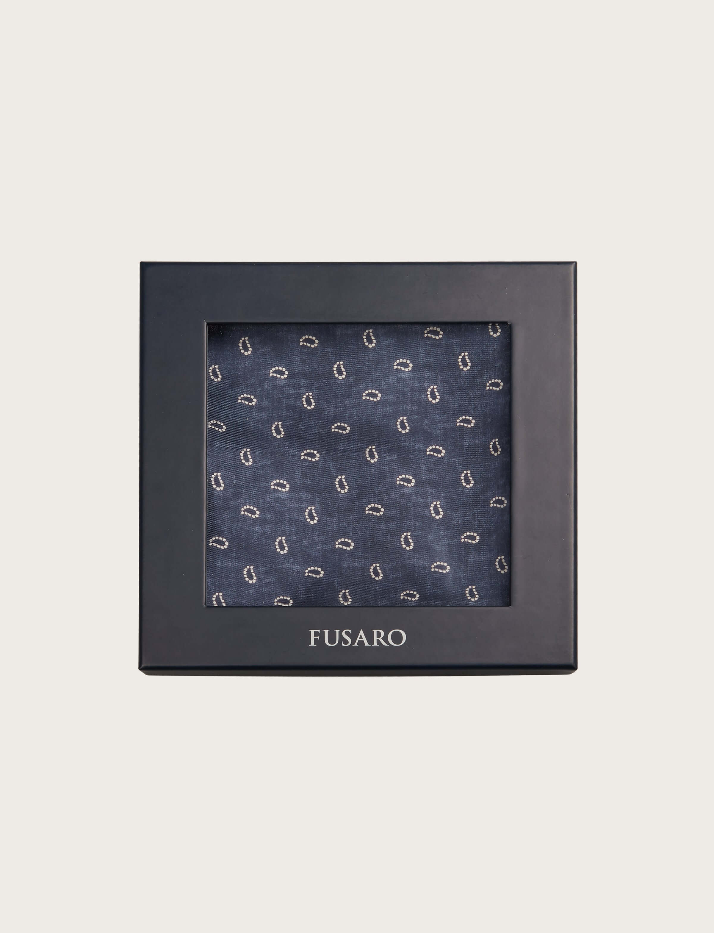 Foulard in seta blu paisley - Image 2