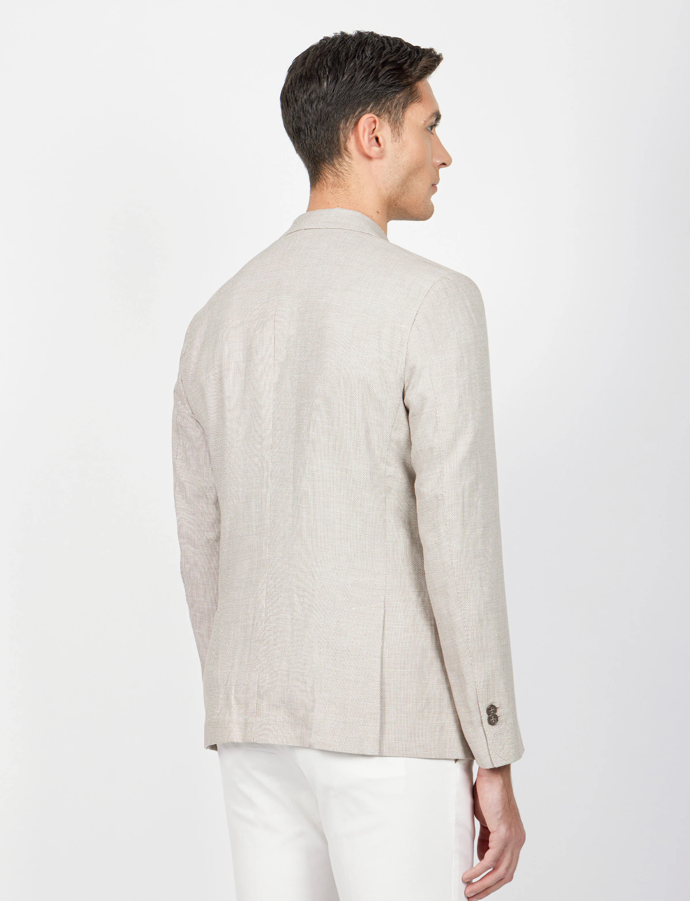 Giacca in cotone e lino tessuto occhio di pernice - Image 16