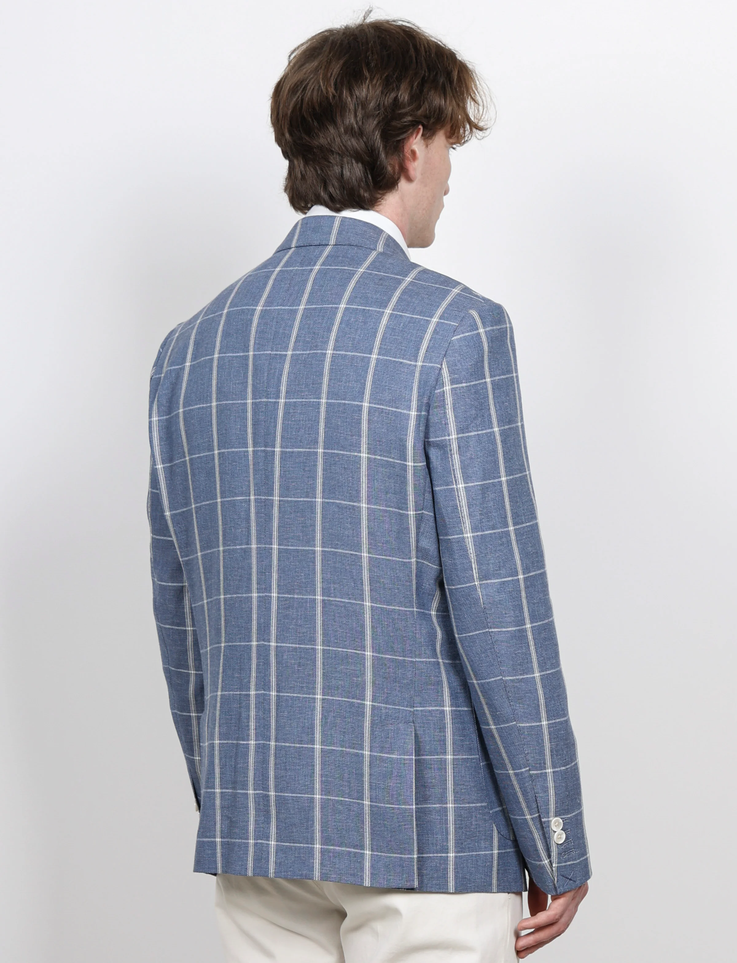 Giacca check in cotone e lino - Image 11