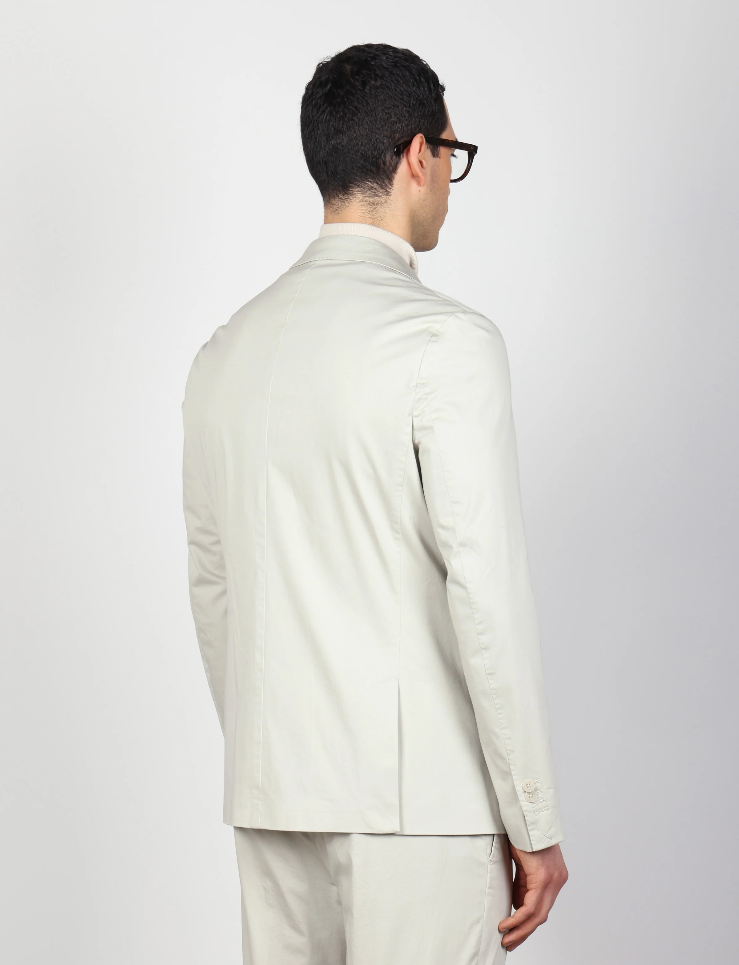 Giacca tinta unita in cotone stretch - Image 12
