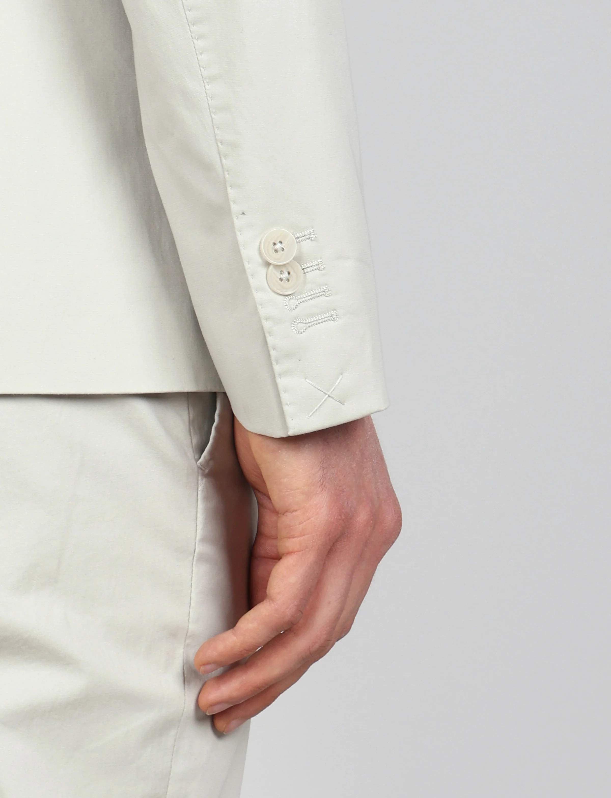 Giacca tinta unita in cotone stretch - Image 13