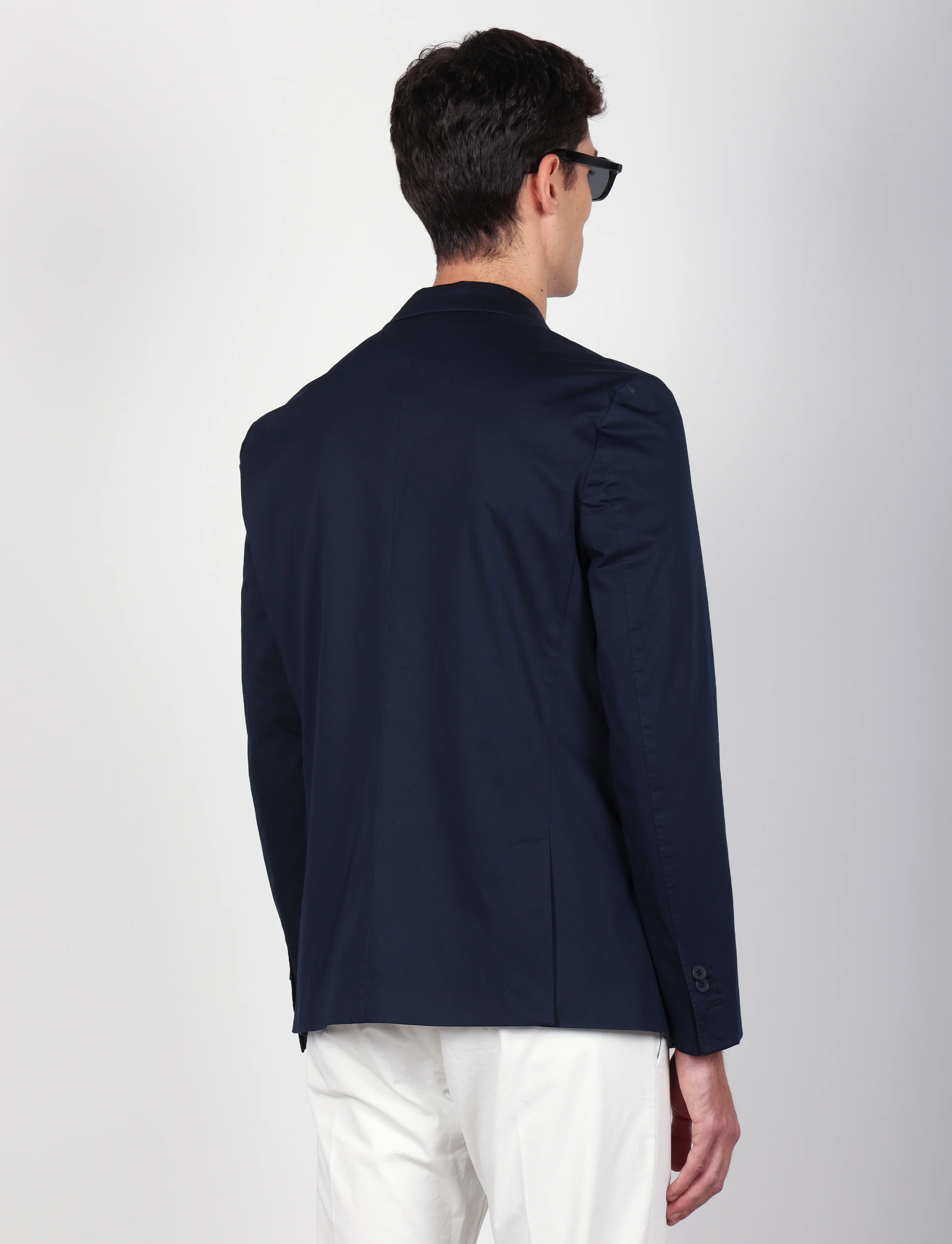 Giacca tinta unita in cotone stretch - Image 18