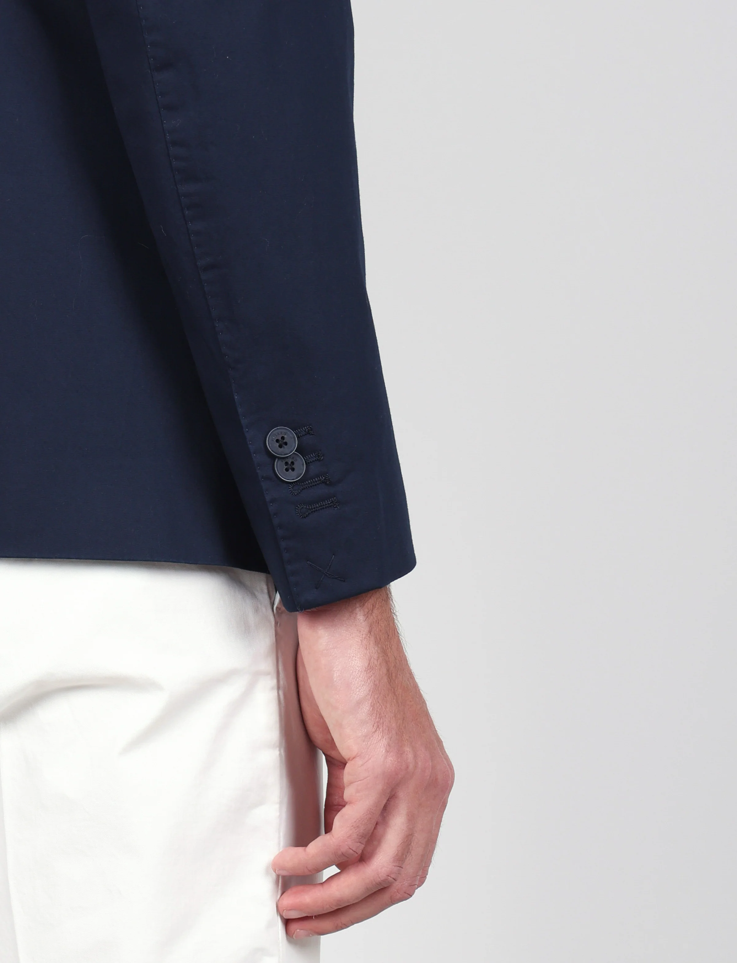 Giacca tinta unita in cotone stretch - Image 19