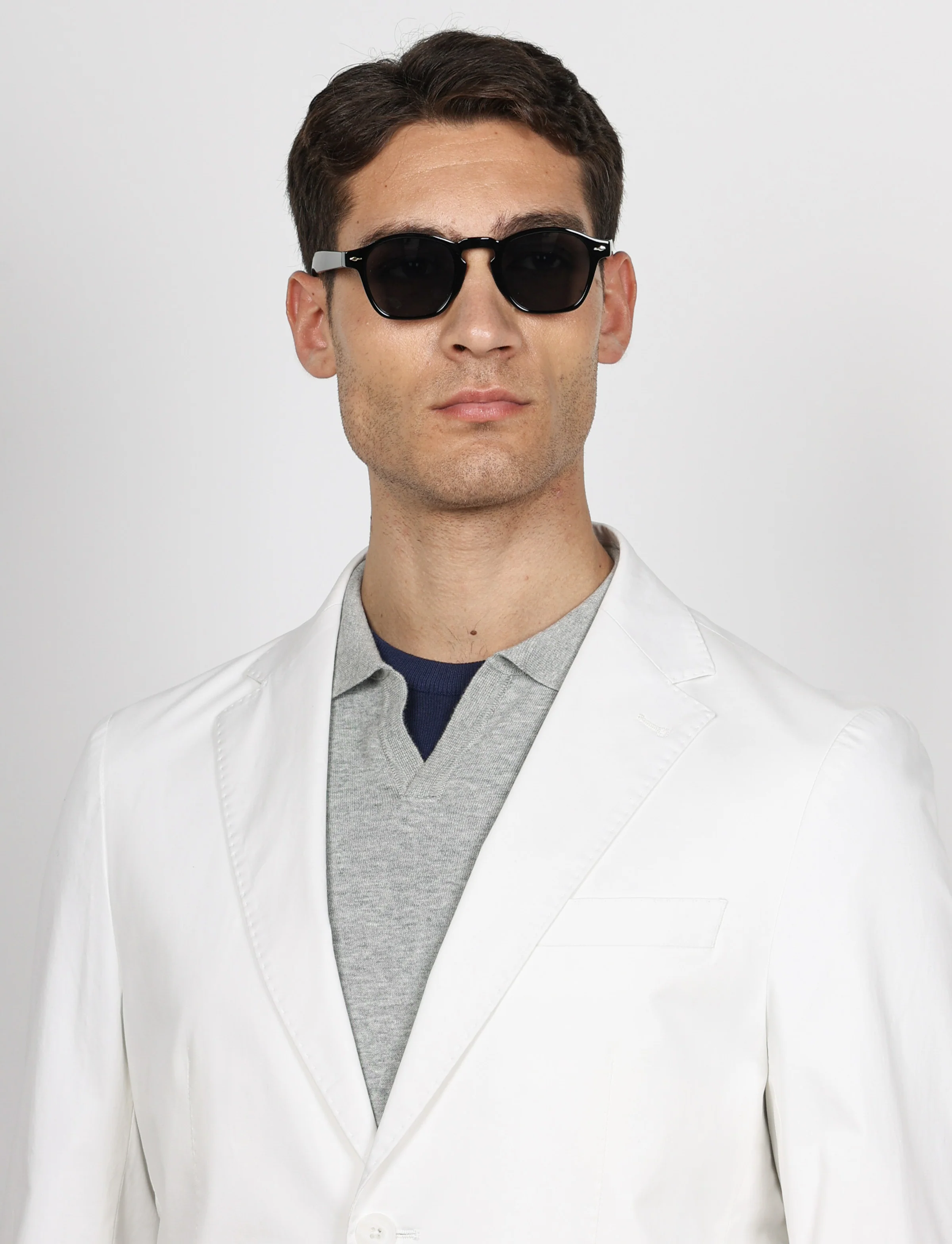 Giacca tinta unita in cotone stretch - Image 22
