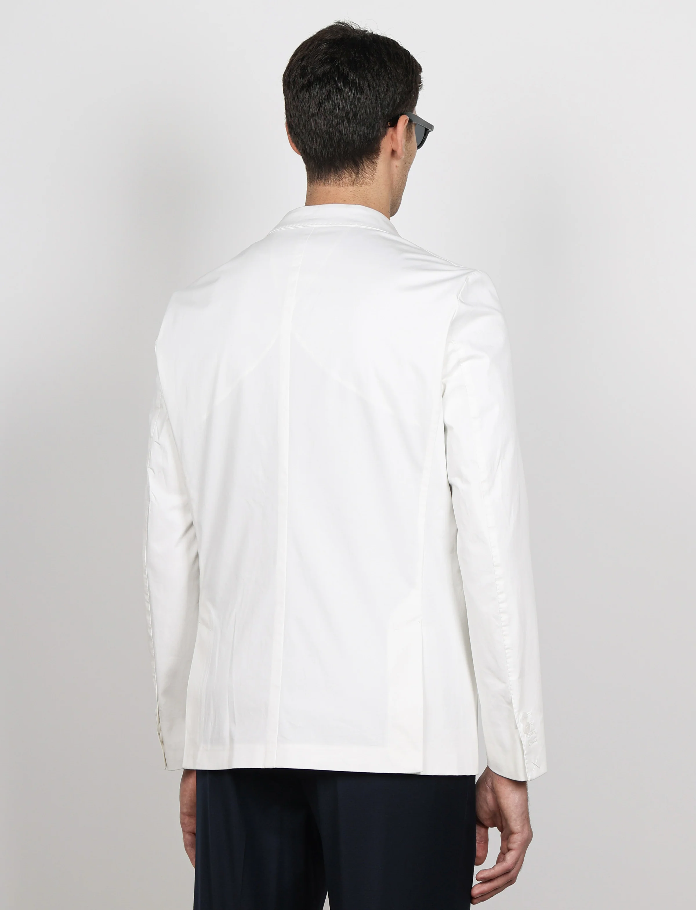 Giacca tinta unita in cotone stretch - Image 25