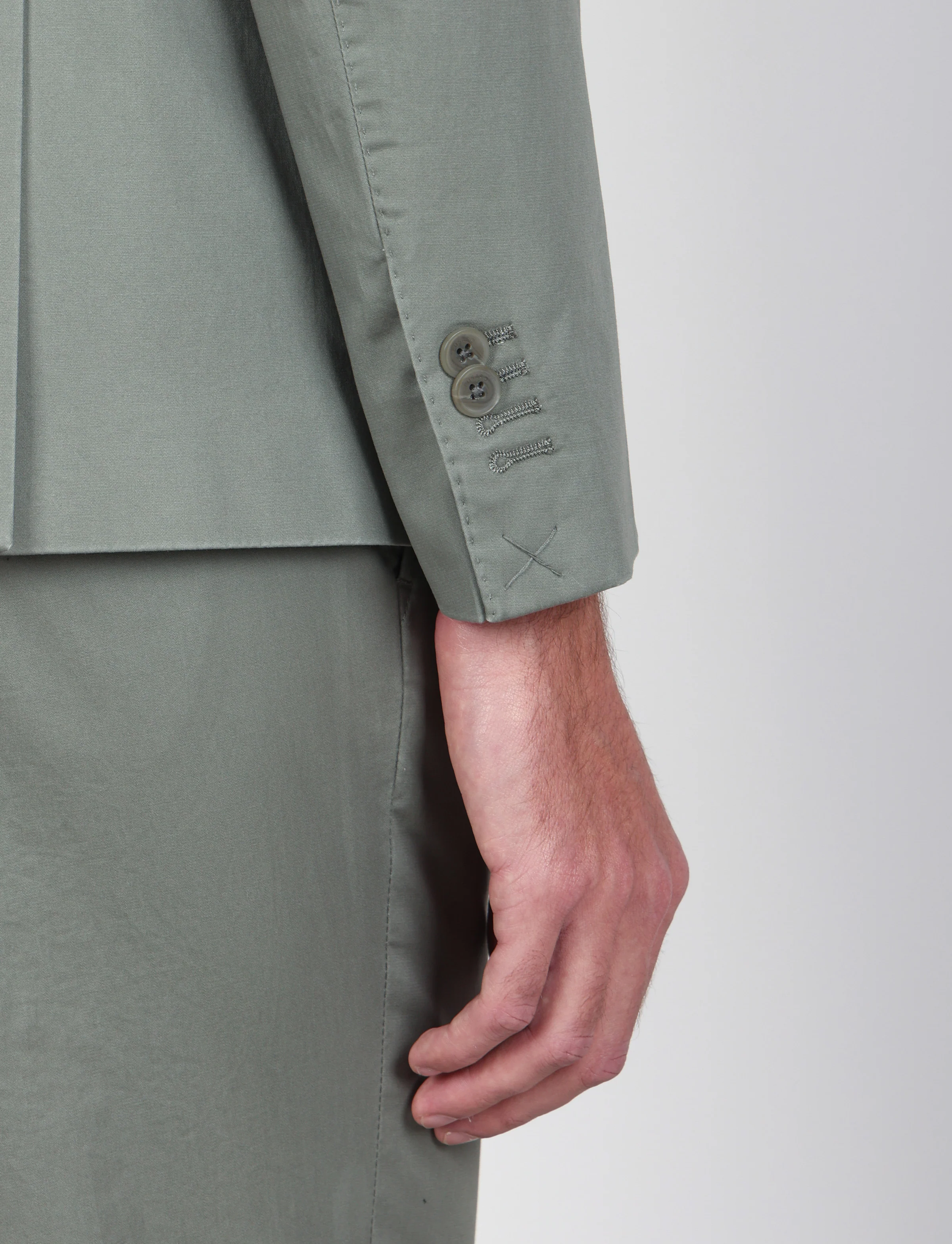 Giacca tinta unita in cotone stretch - Image 6