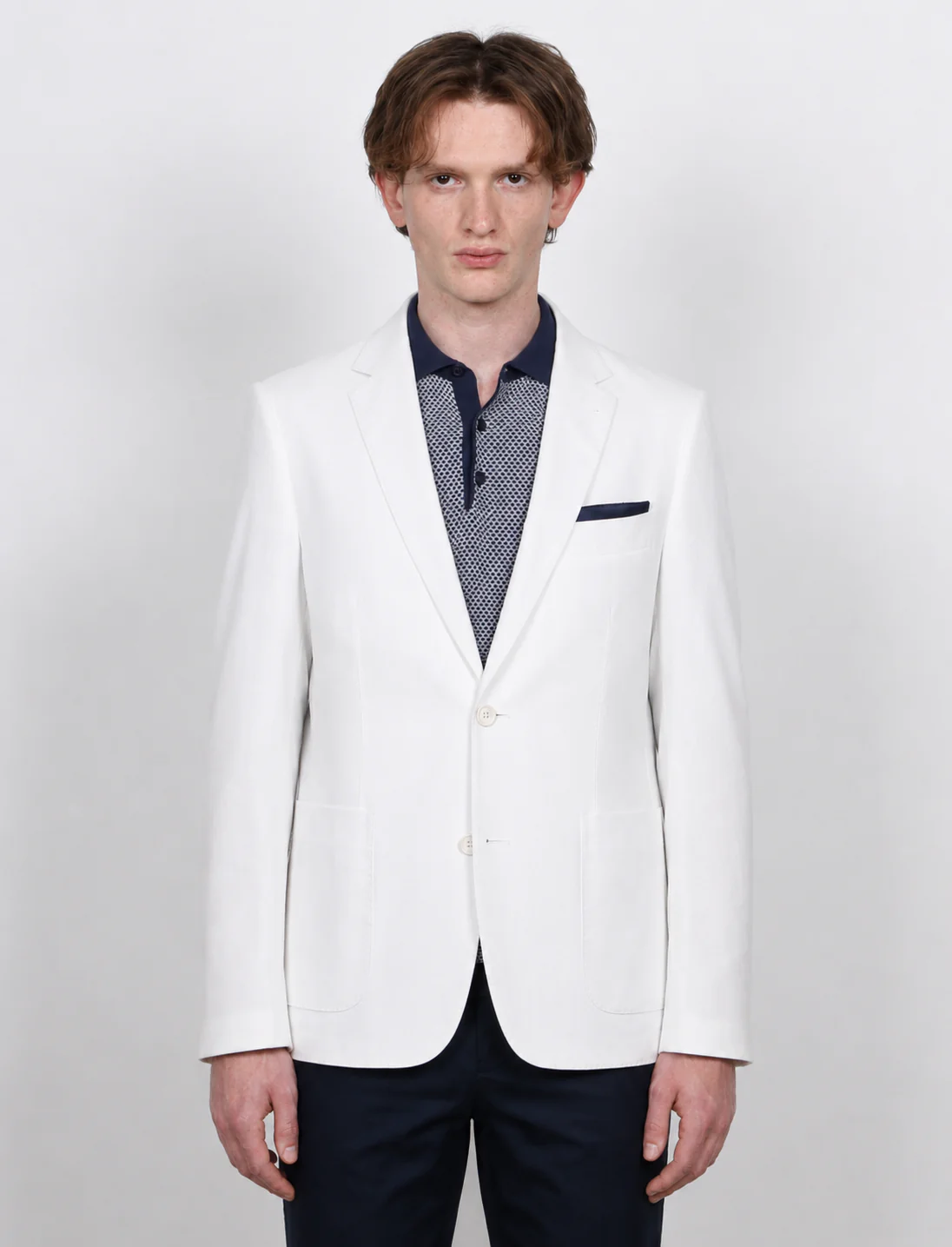 Giacca tinta unita in cotone stretch Drop 7 - Image 11