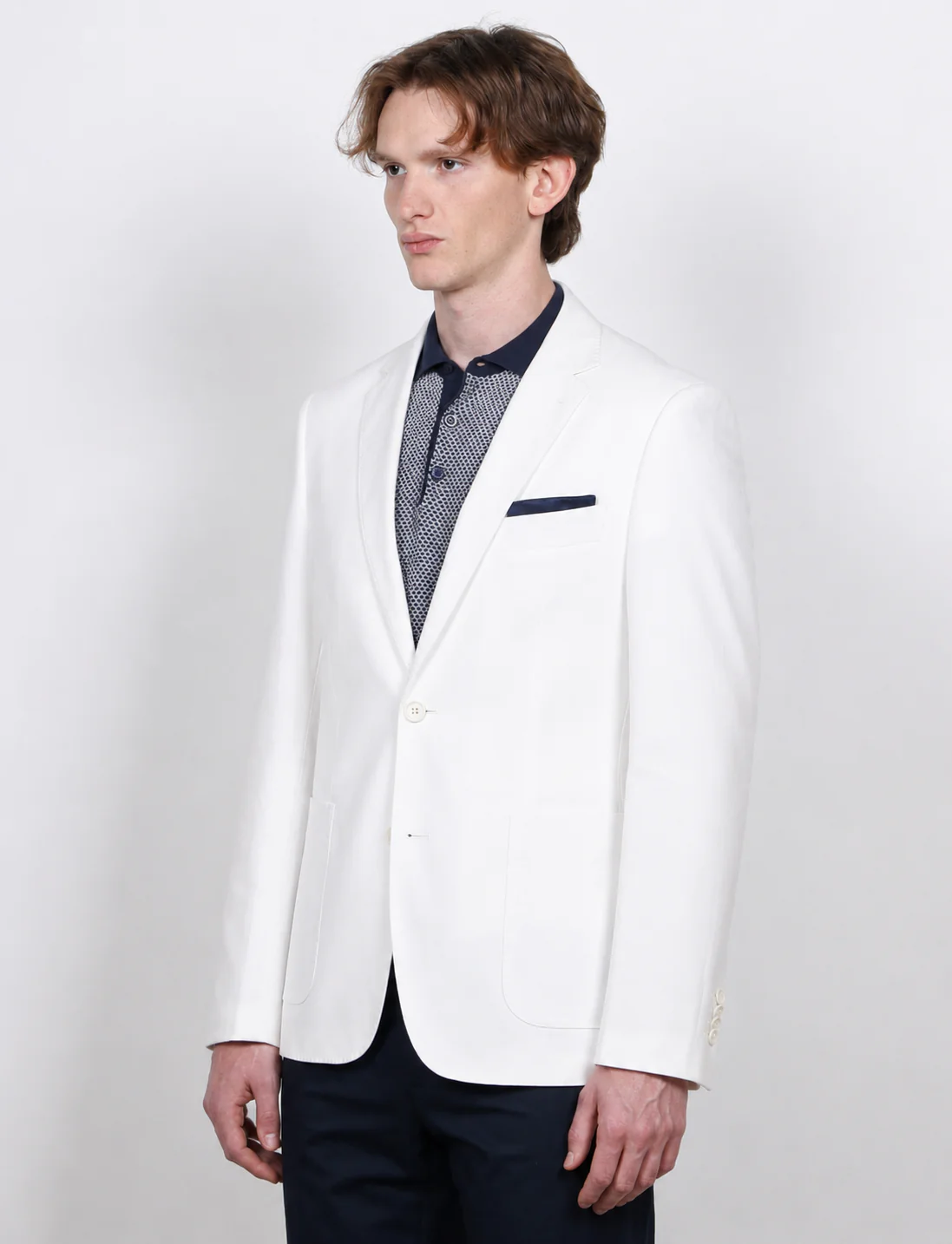 Giacca tinta unita in cotone stretch Drop 7 - Image 13