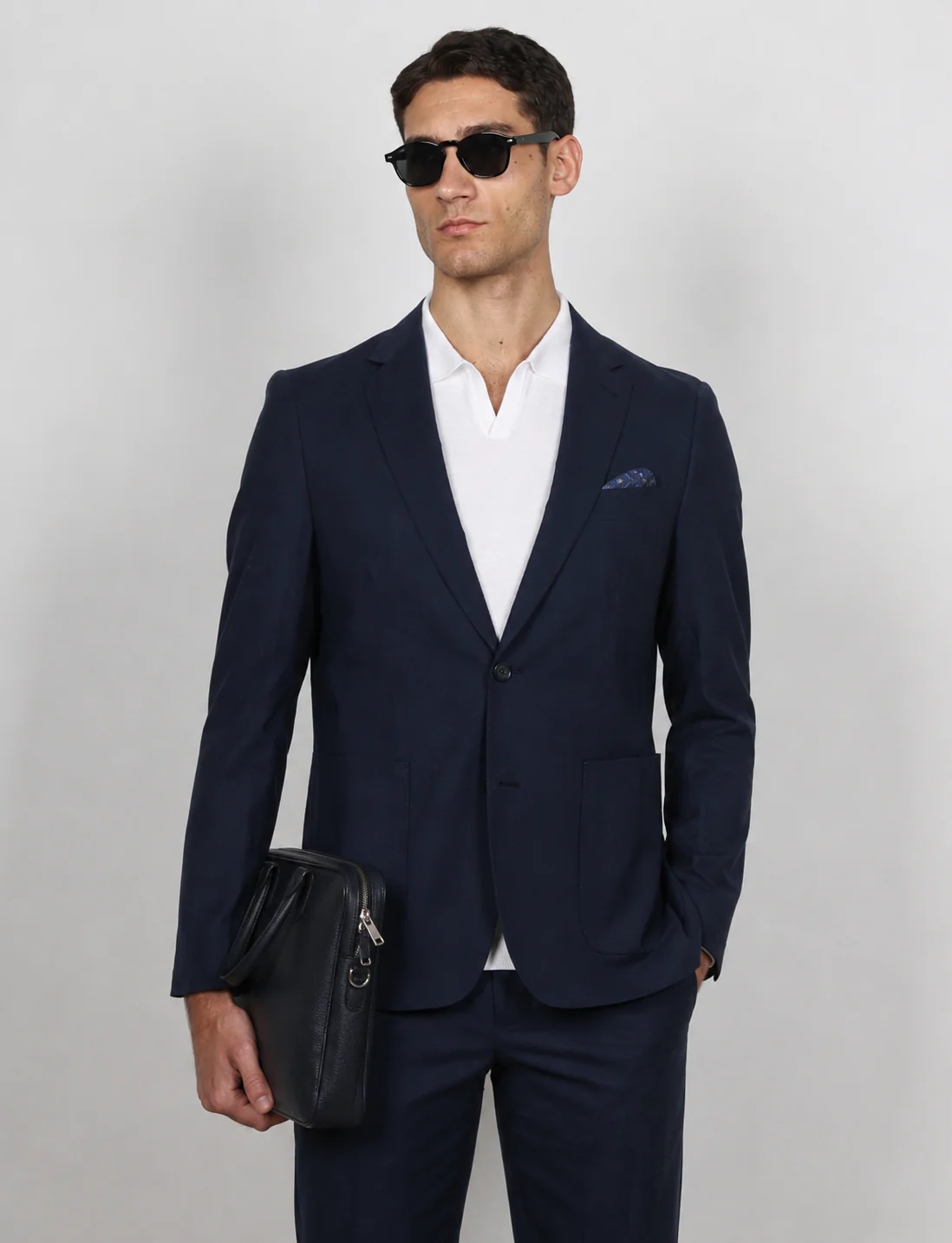 Giacca tinta unita in cotone stretch Drop 7 - Image 16