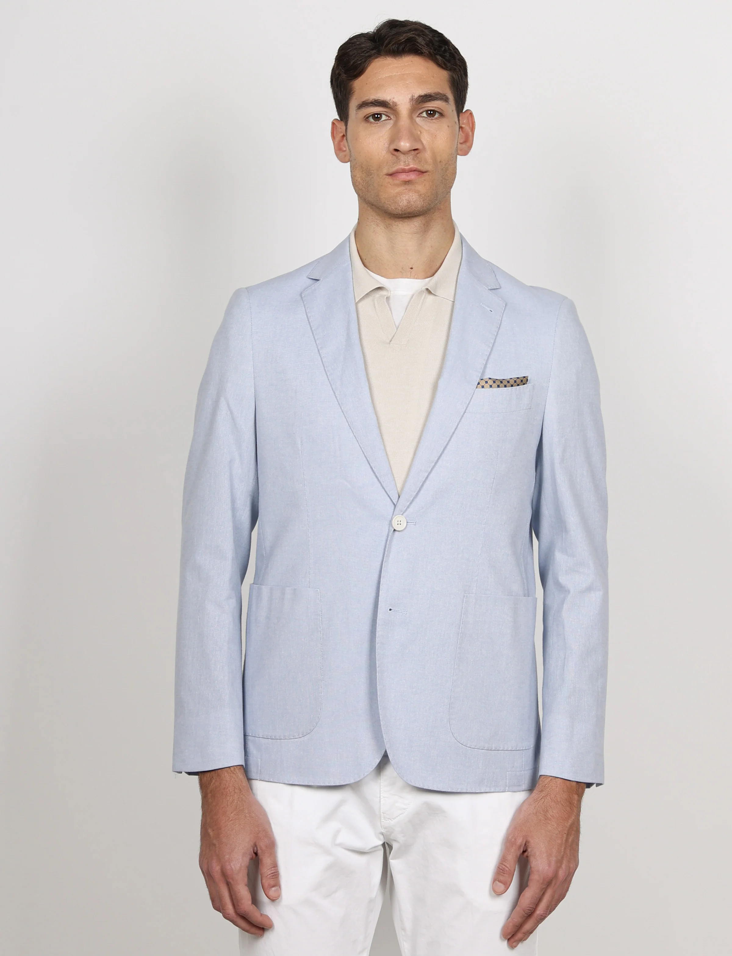 Giacca tinta unita in cotone stretch Drop 7 - Image 7