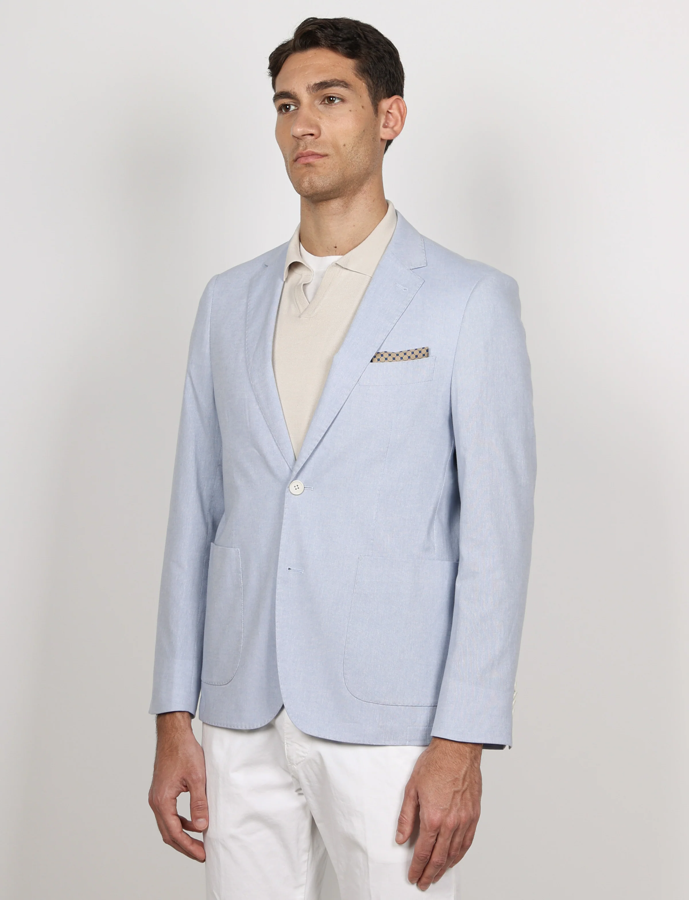 Giacca tinta unita in cotone stretch Drop 7 - Image 8