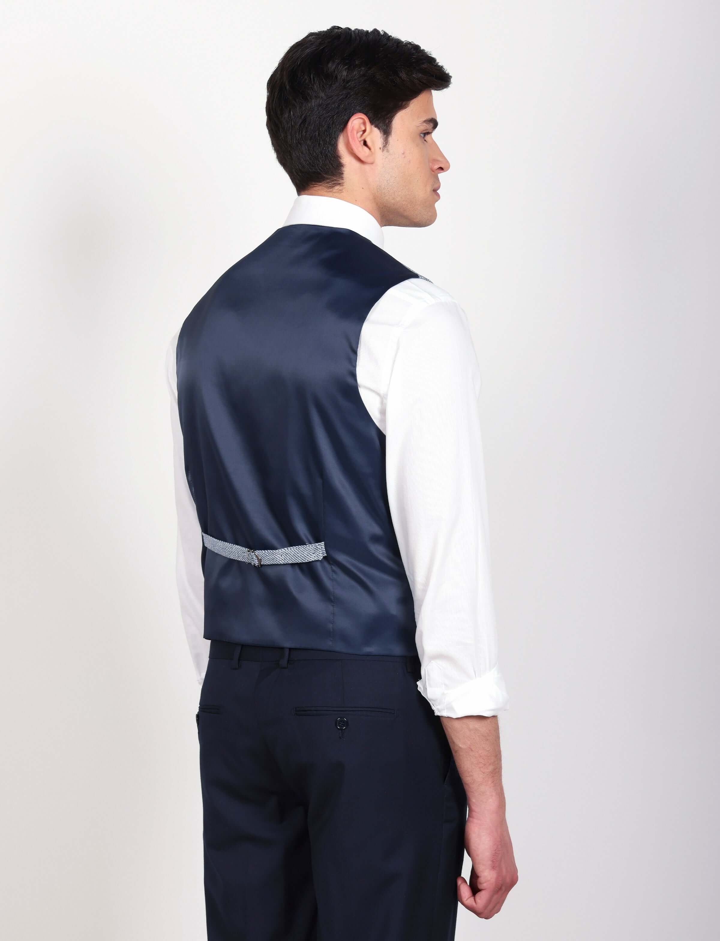Gilet in lino mélange trama diagonale - Image 4
