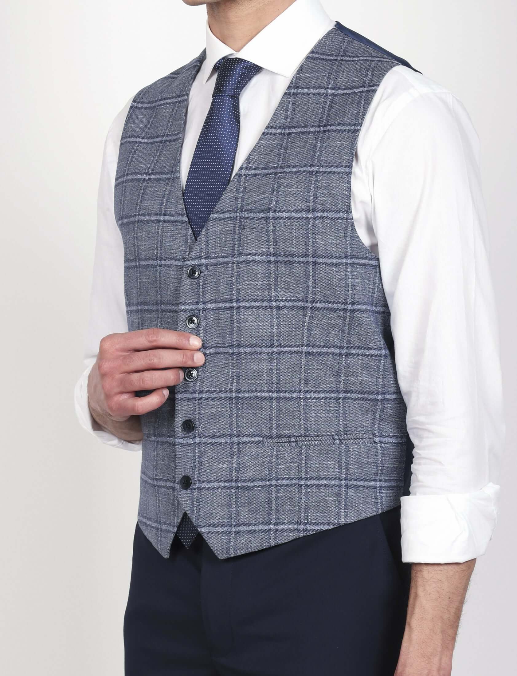 Gilet principe di galles blu - Image 3