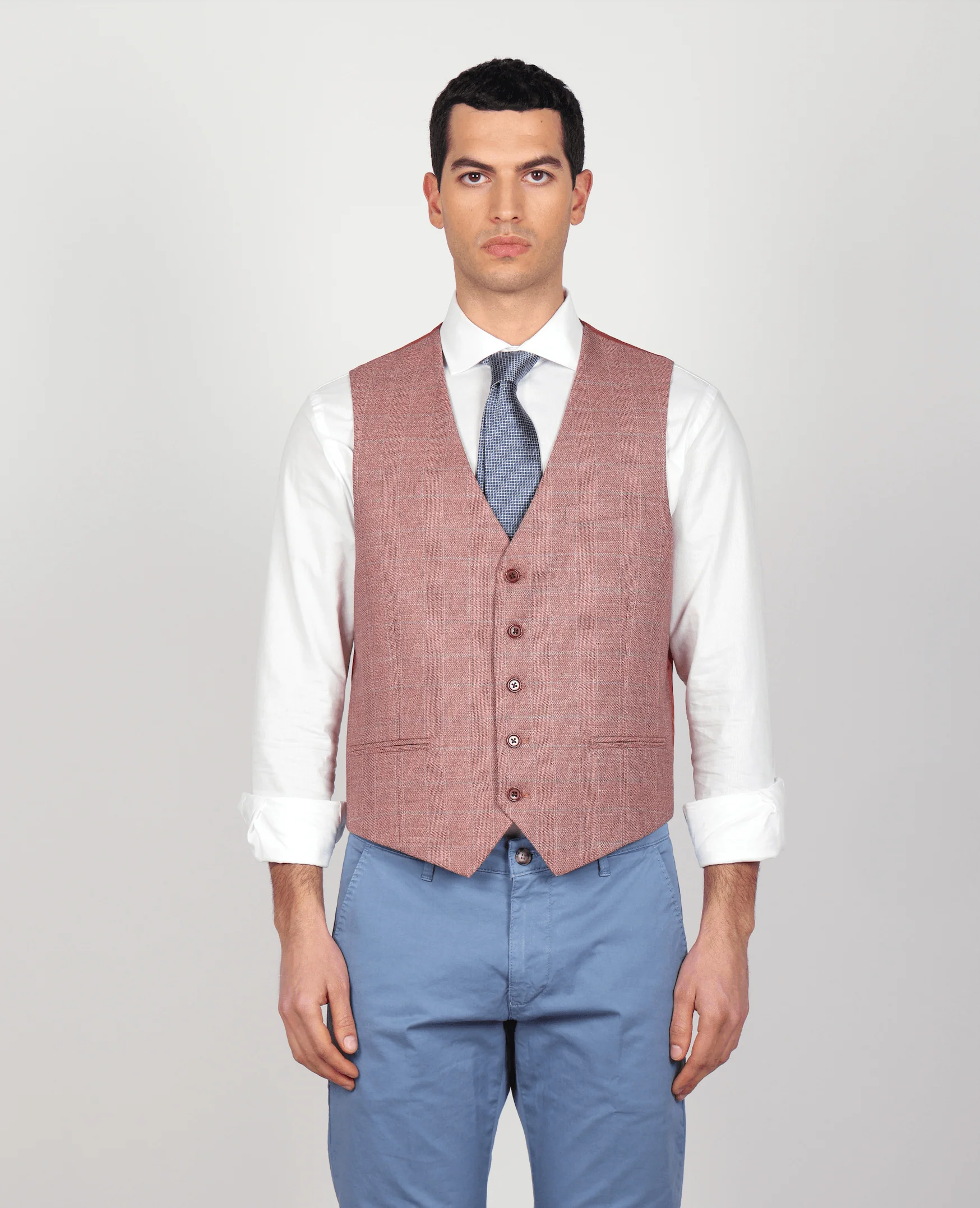 Gilet principe di galles corallo