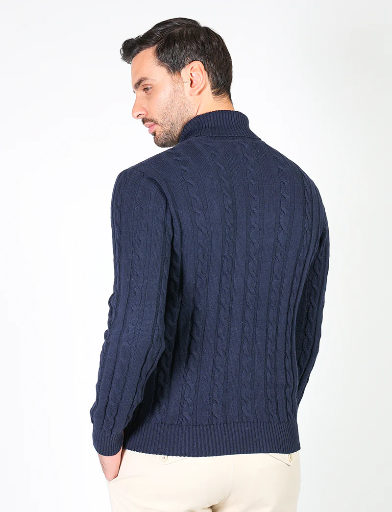 Dolcevita a trecce in cotone e lana - Image 8