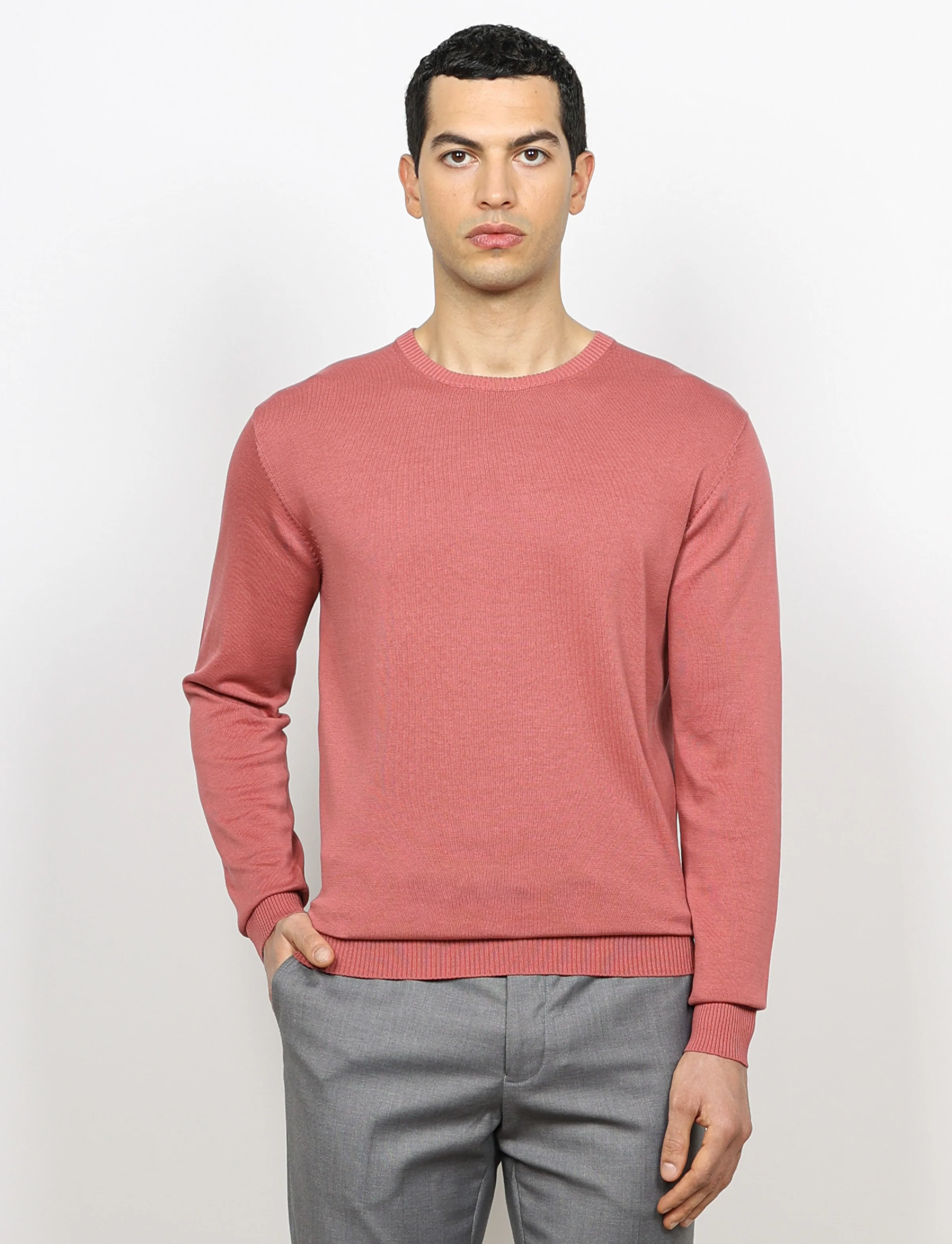 Maglia girocollo in cotone a maniche lunghe - Image 25