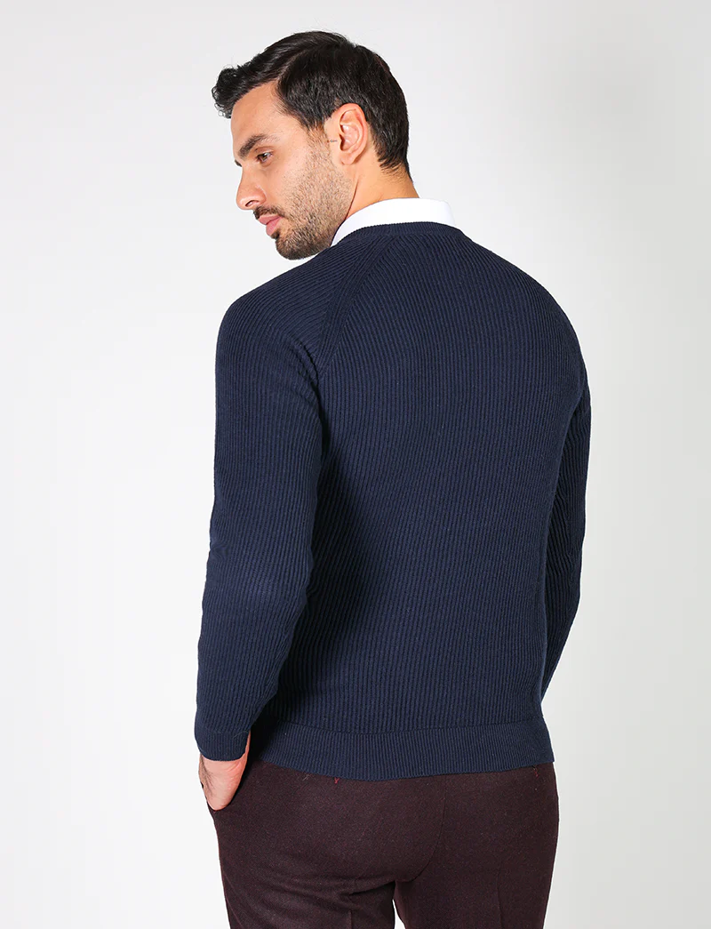 Maglia girocollo in cotone e lana a coste - Image 9