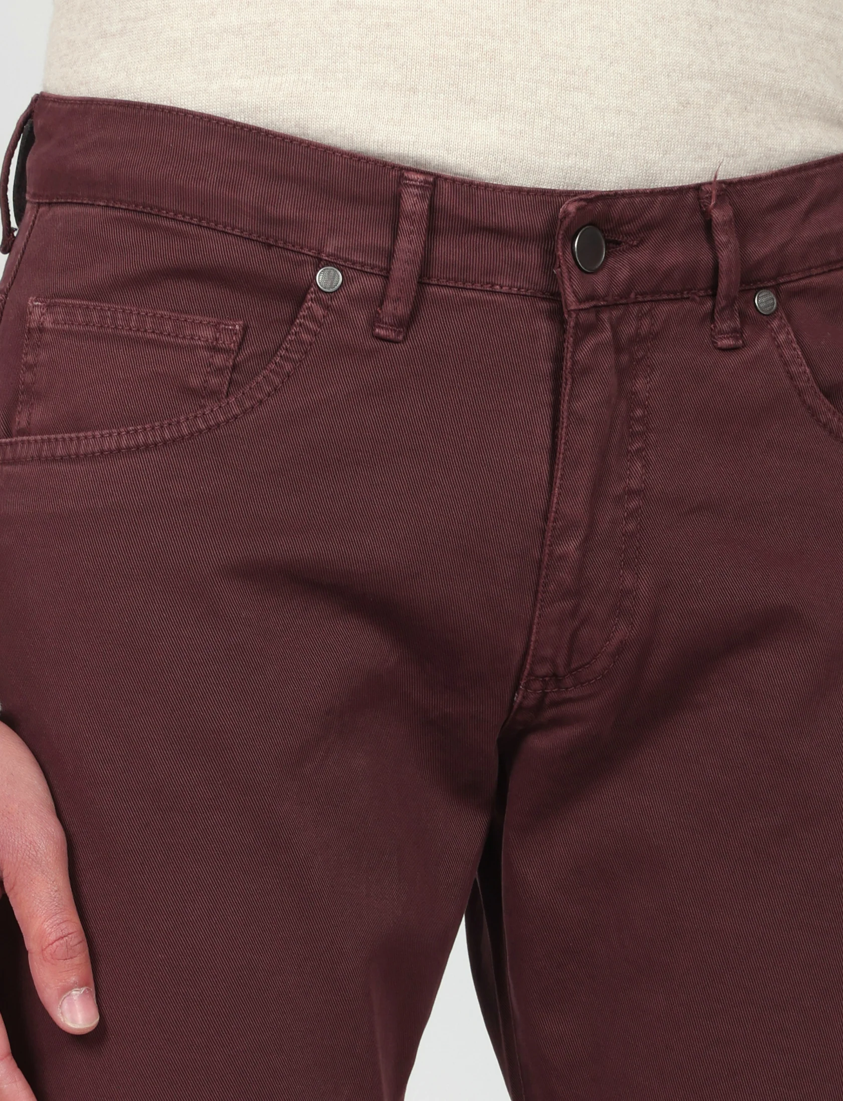Pantaloni cinque tasche in twill - Image 3