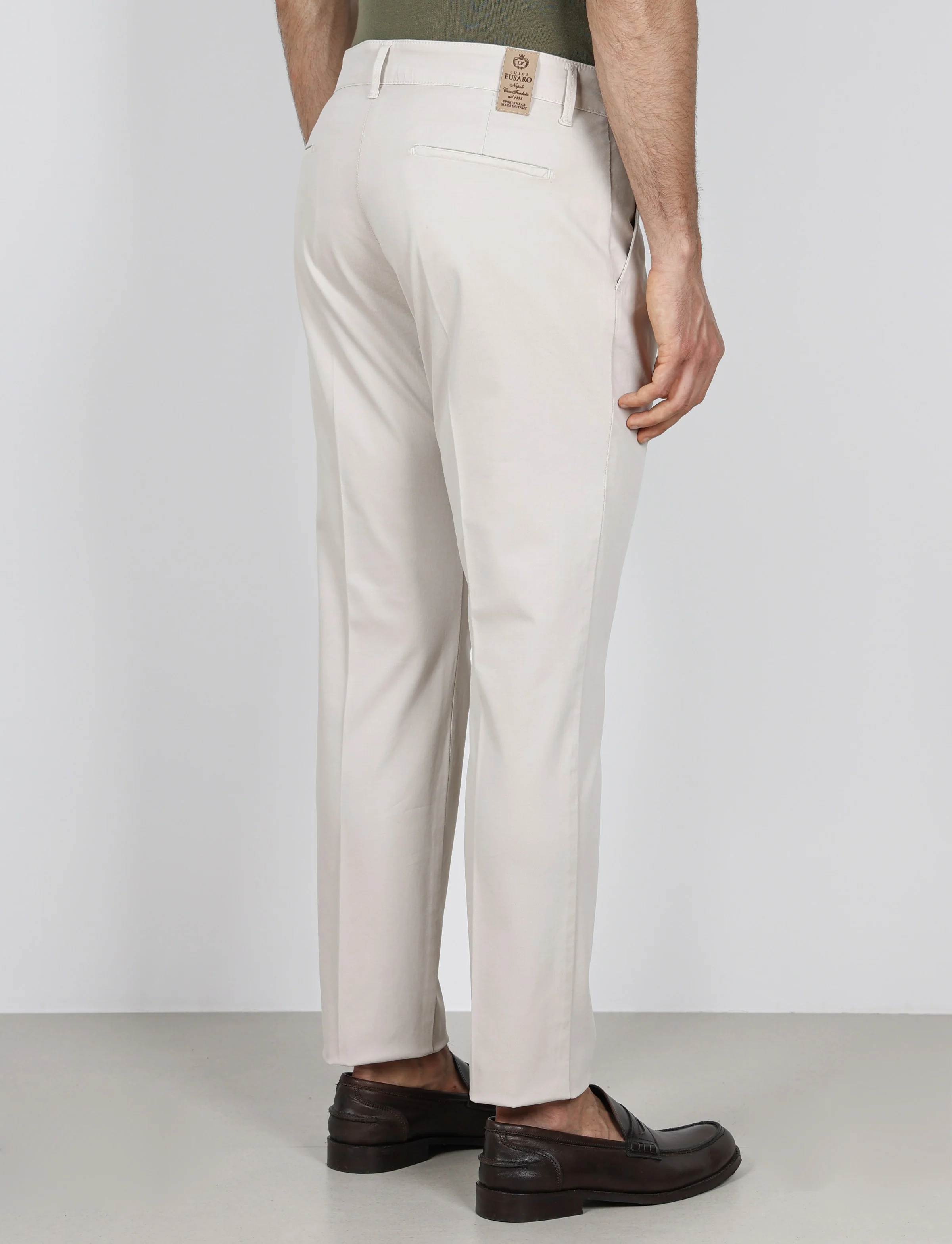 Pantaloni con pinces in cotone elasticizzato - Image 29