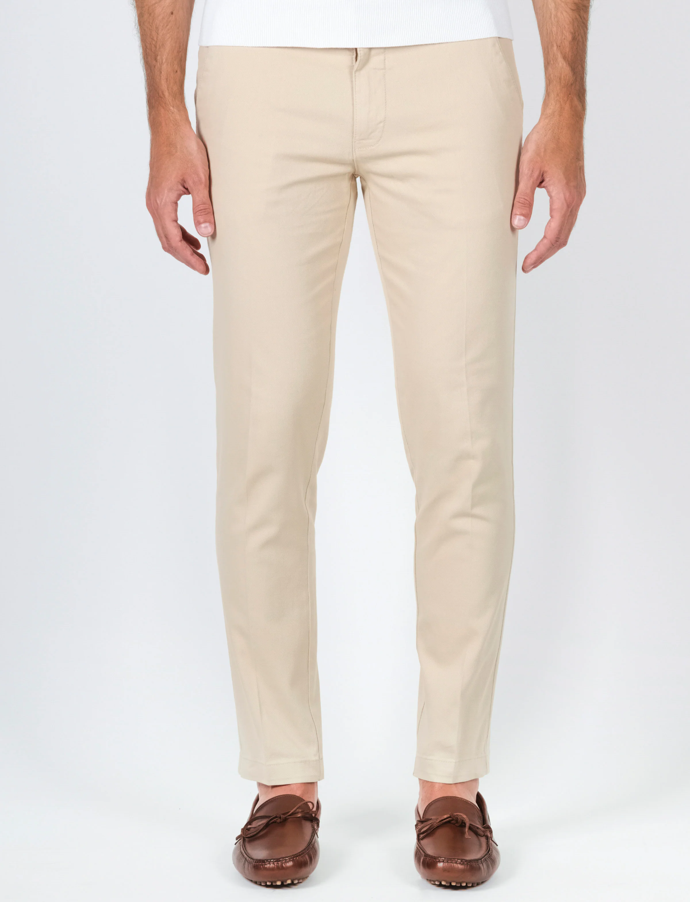 Pantaloni in dobby di cotone