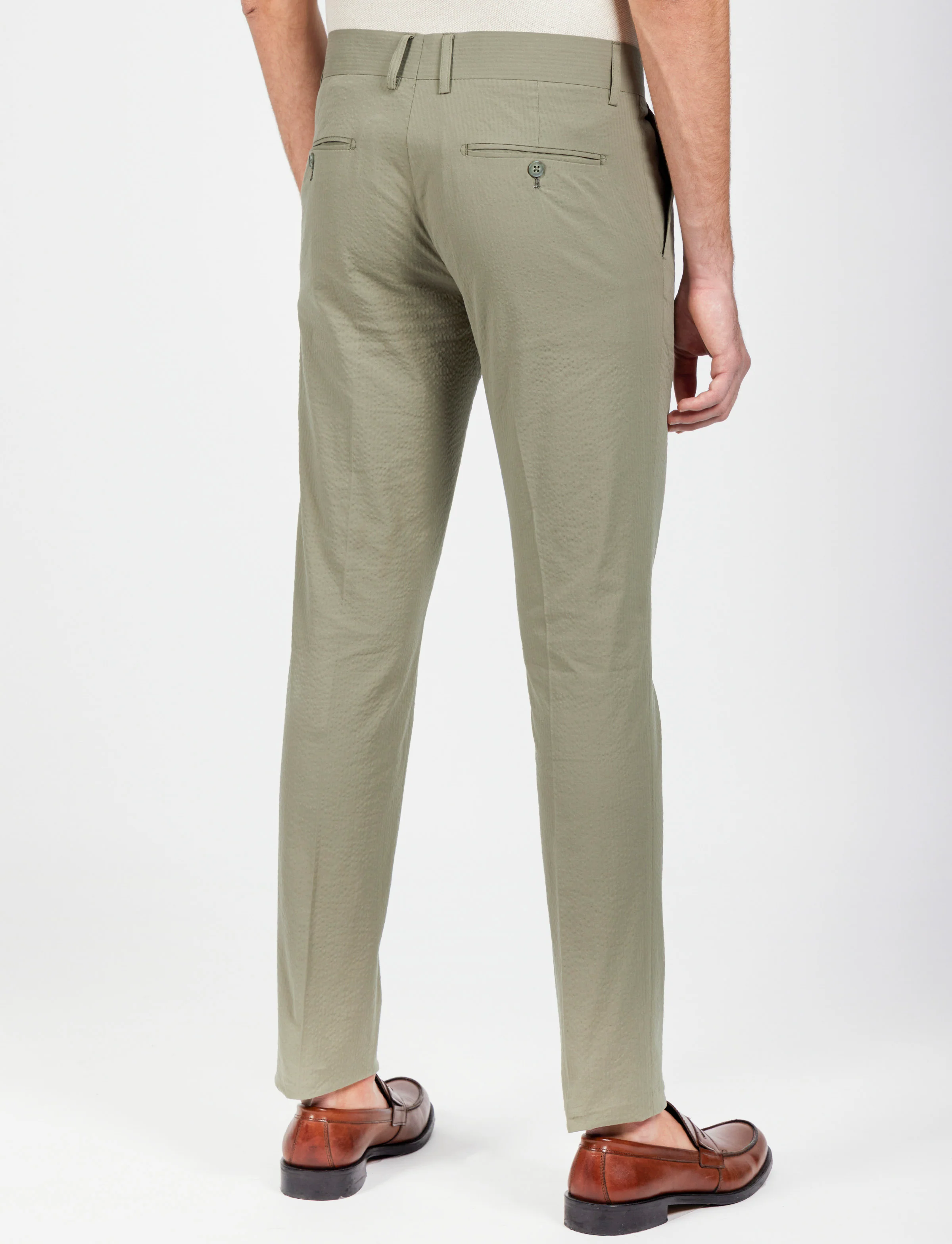 Pantalone in cotone goffrato con doppia pence - Image 11
