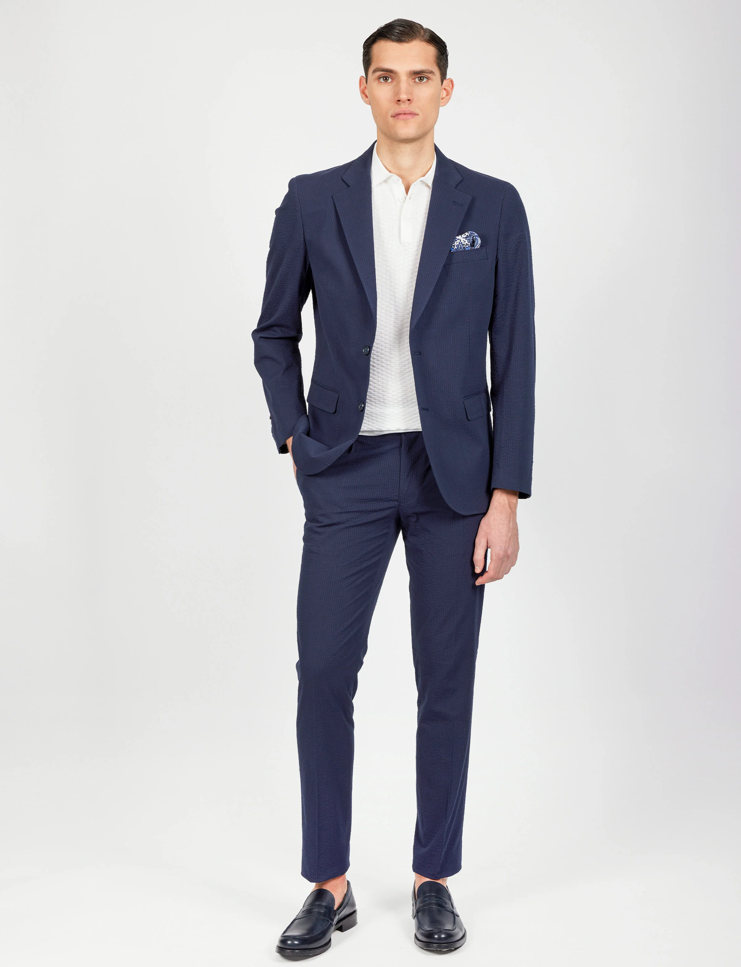 Pantalone in cotone goffrato con doppia pence - Image 18