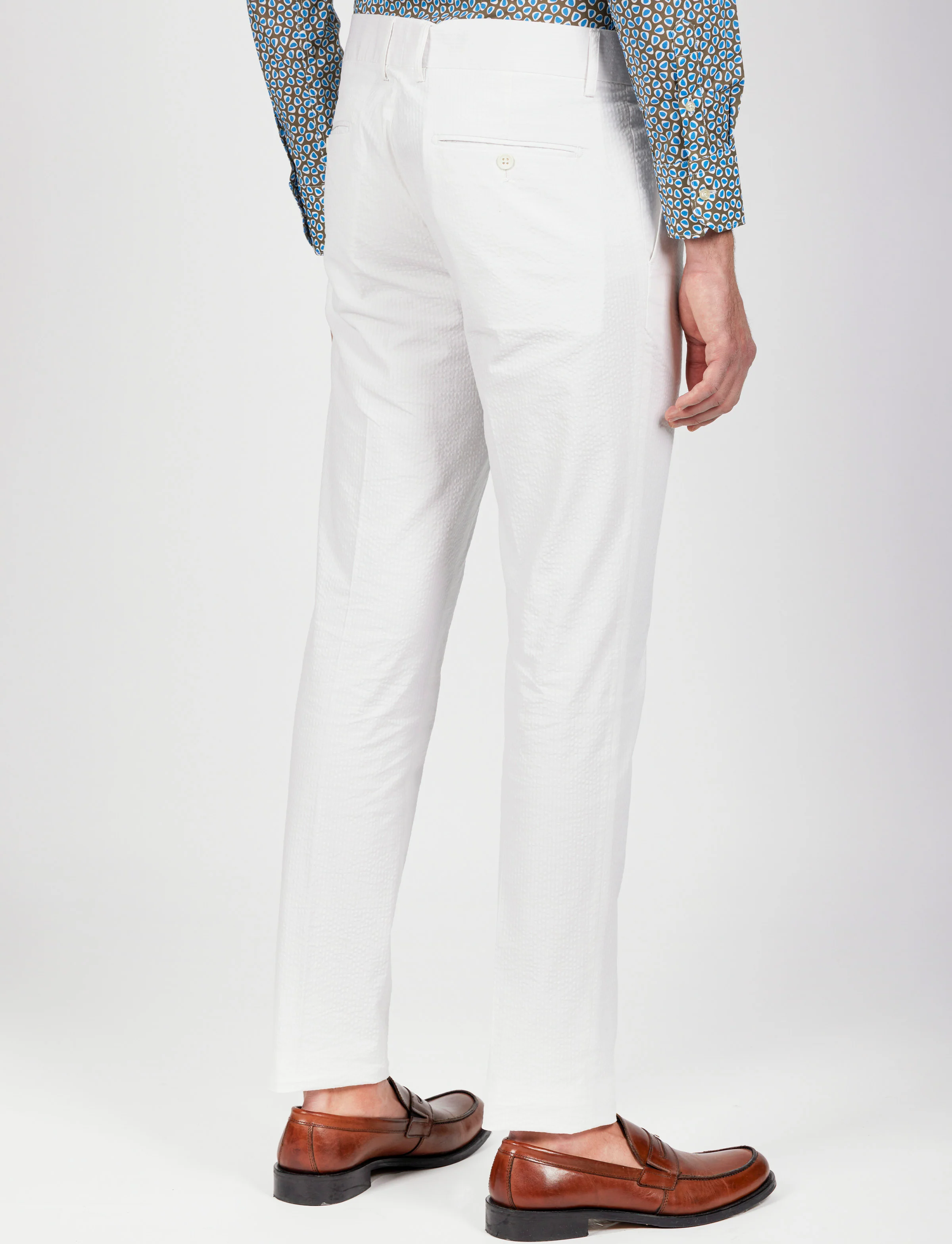 Pantalone in cotone goffrato con doppia pence - Image 23