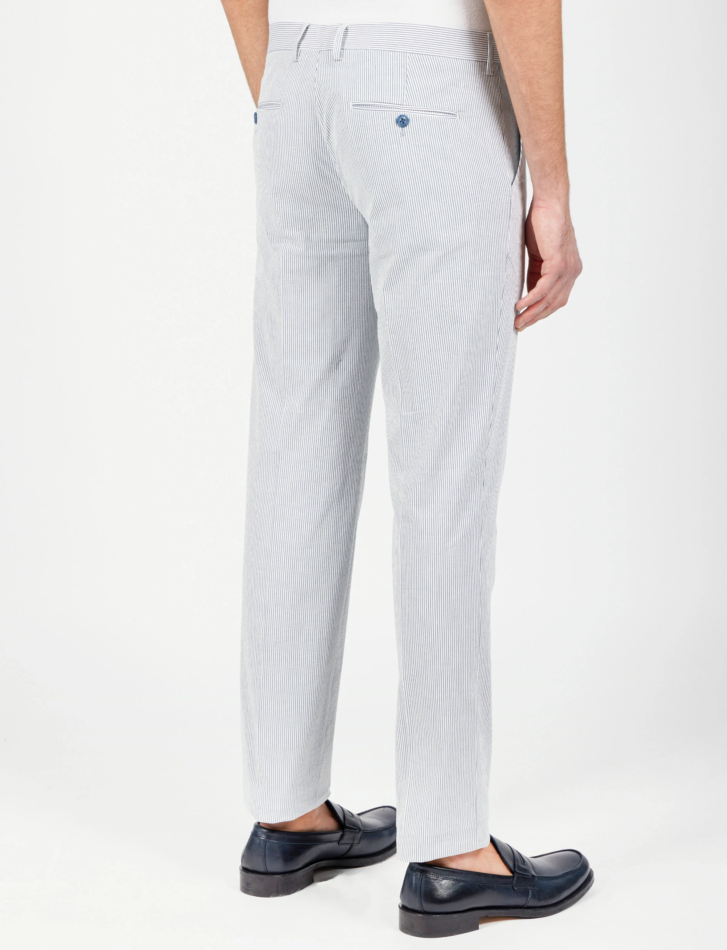 Pantaloni a righe in cotone goffrato - Image 10