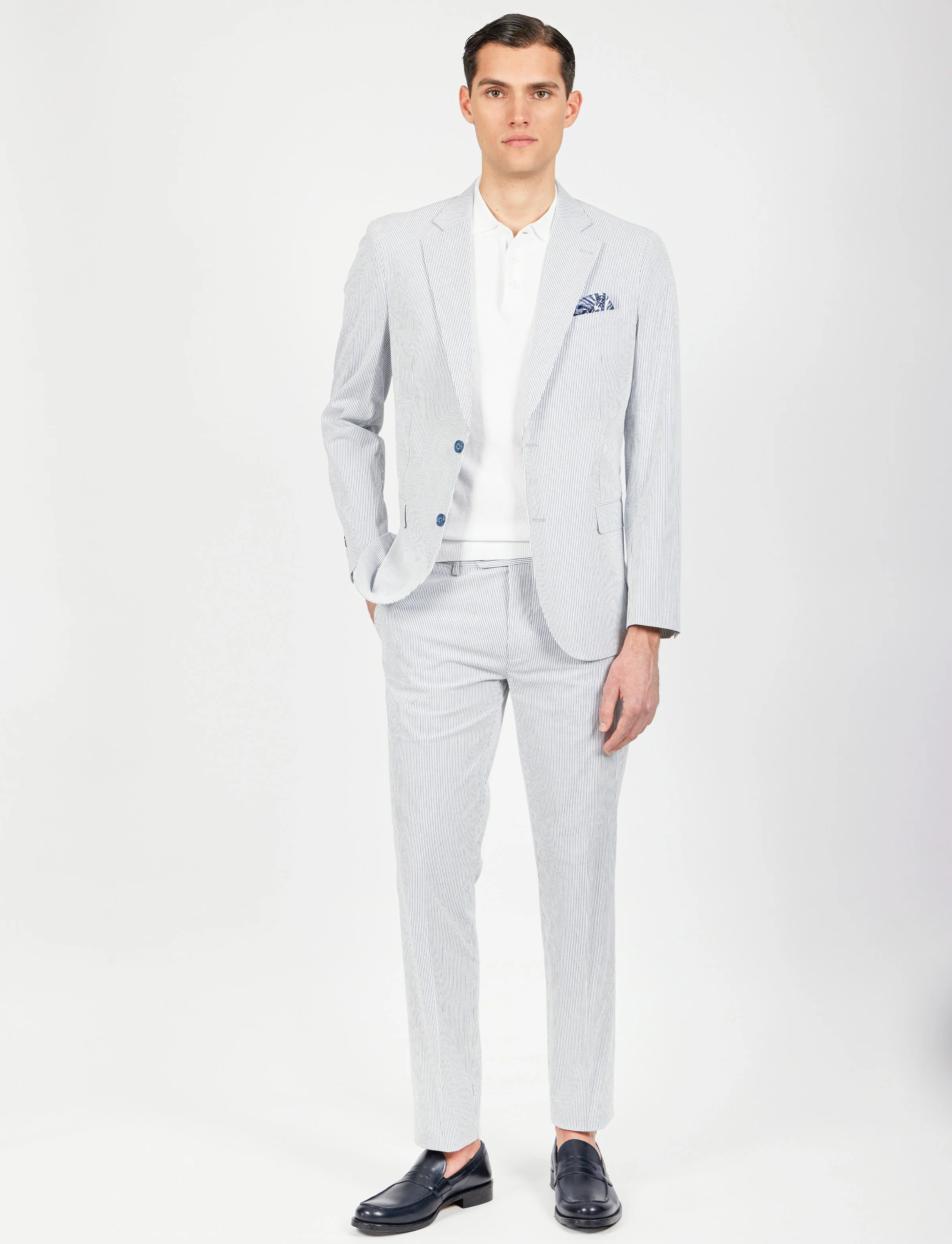 Pantaloni a righe in cotone goffrato - Image 12